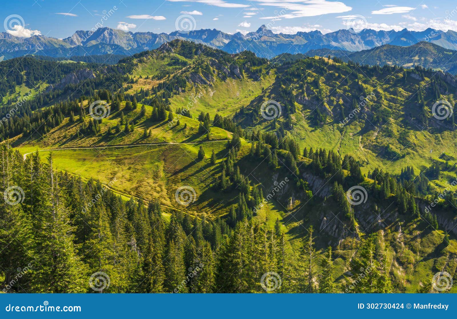 view from the hochgrat mountain near oberstaufen