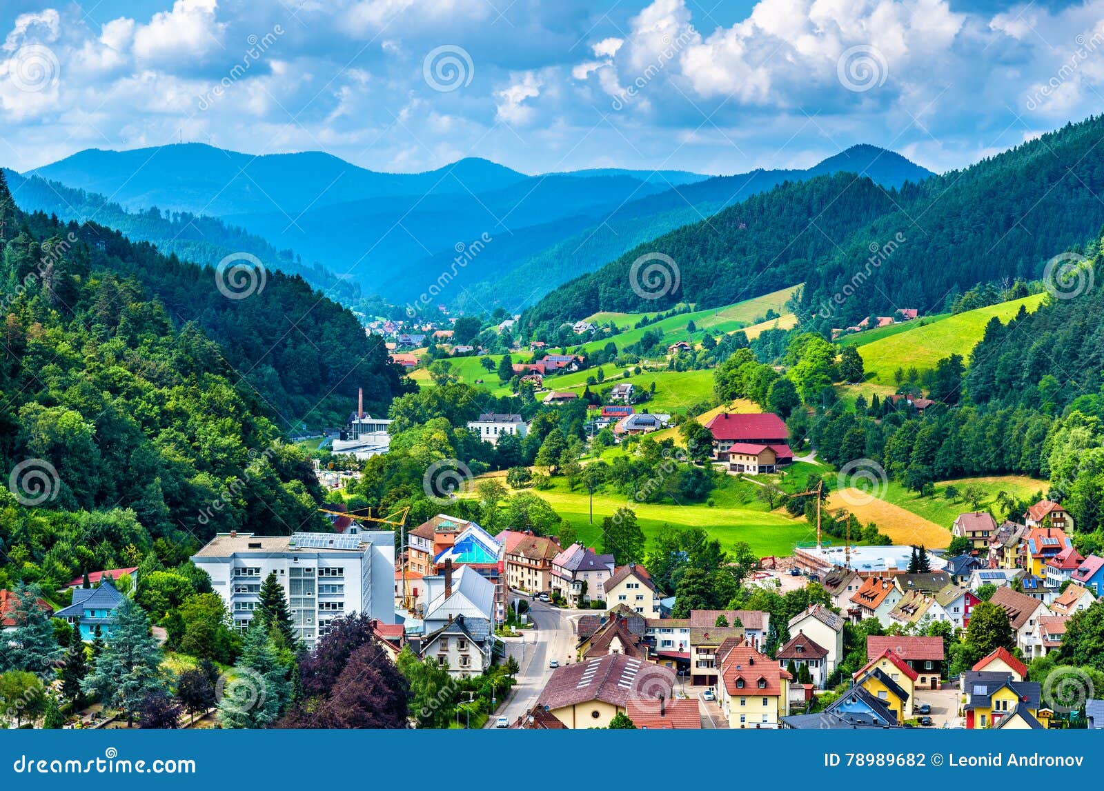 view of hornberg village in schwarzwald mountains - germany