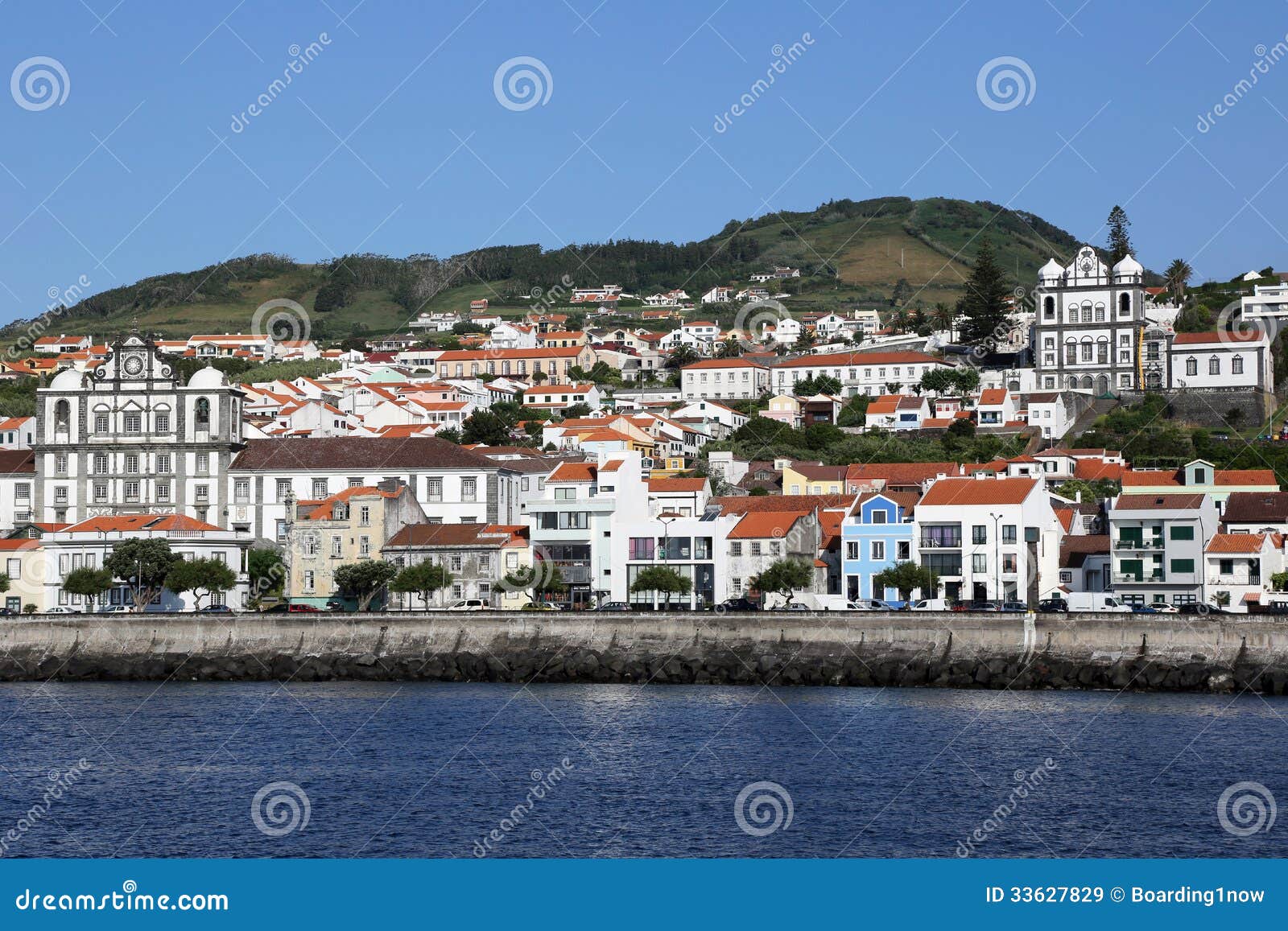 of Horta on Azores Portugal Stock - Image city, travel: 33627829