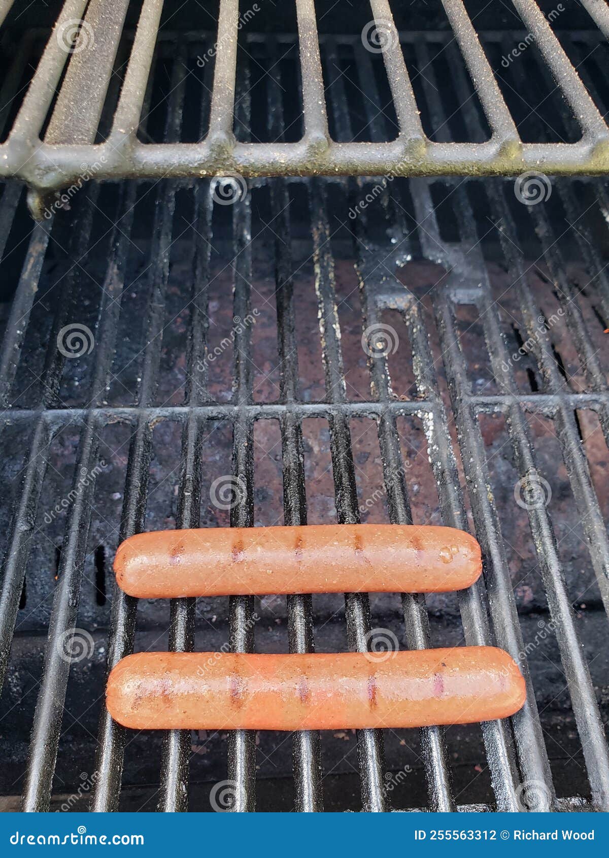 View of Hotdogs Cooking on a Smoker Grill Stock Photo Image of dogs