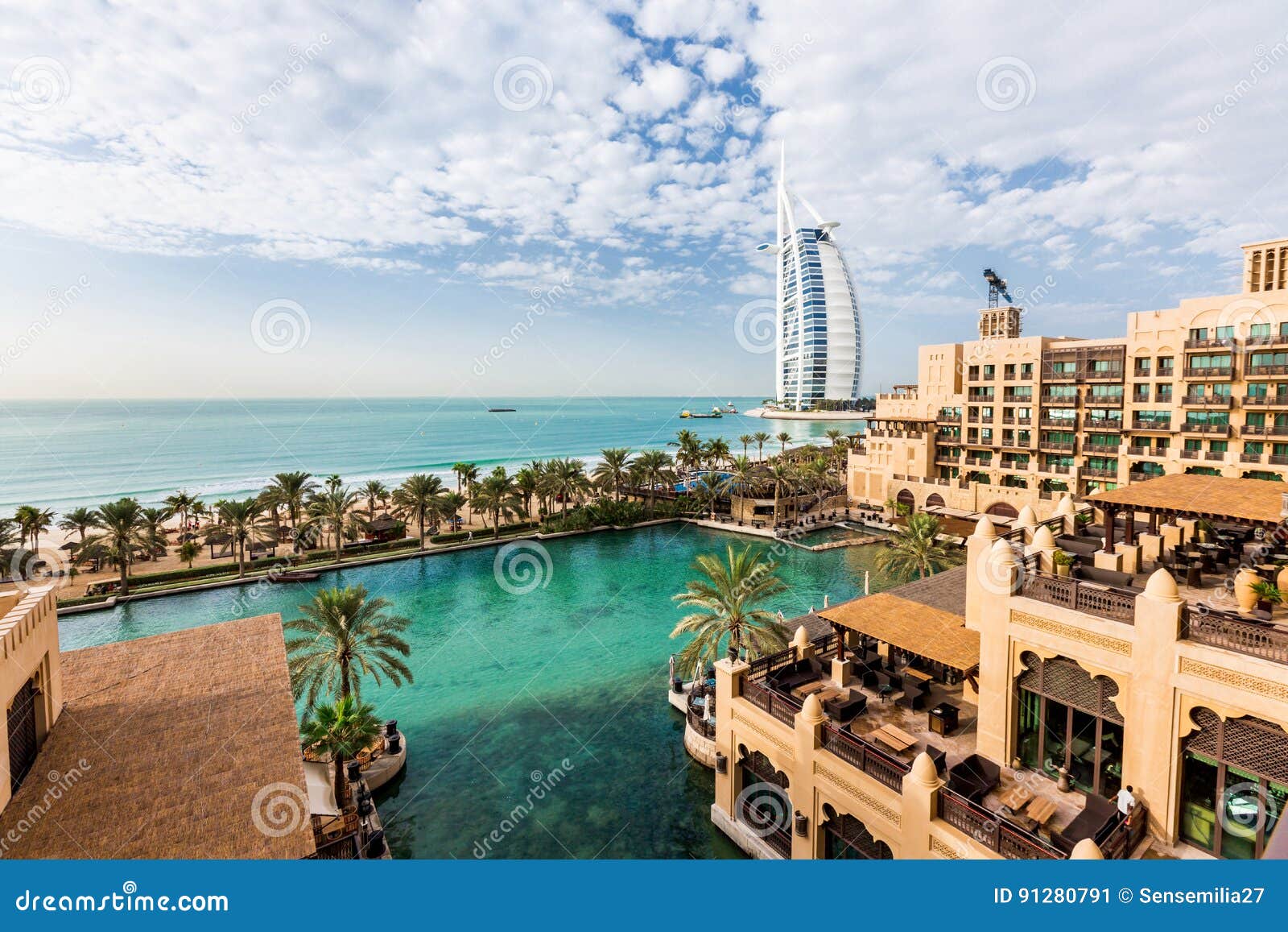 view from the hotel window of jumeirah mina a`salam