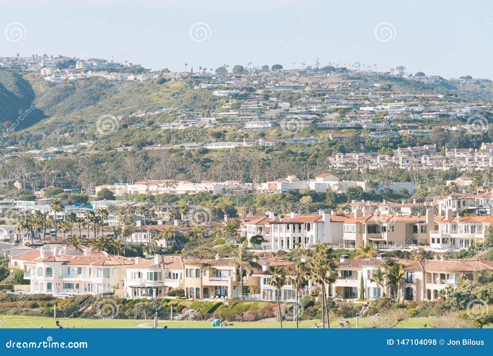 view of houses and hills in laguna niguel and dana point, orange county, california