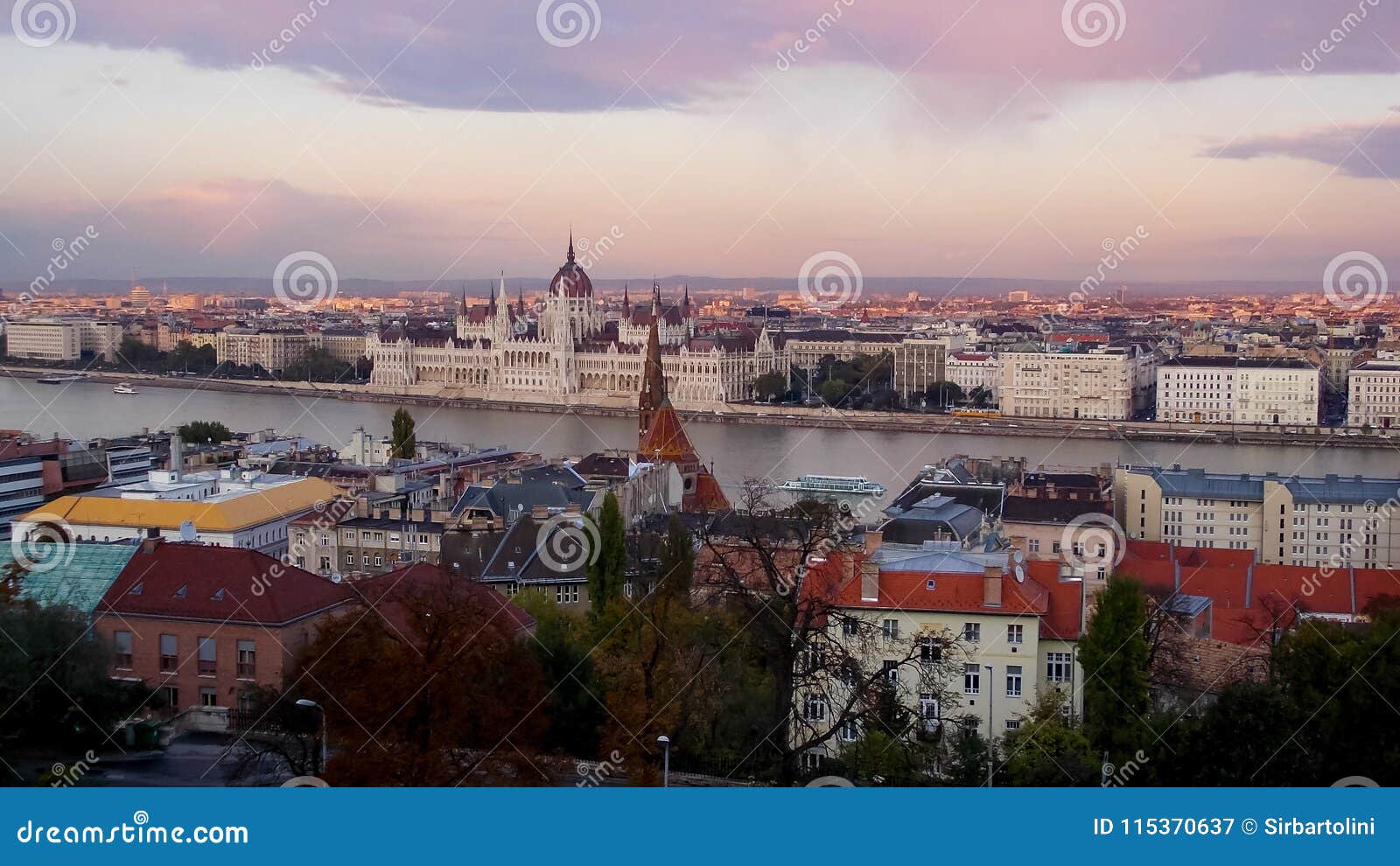panorama on city of budapest and parliament