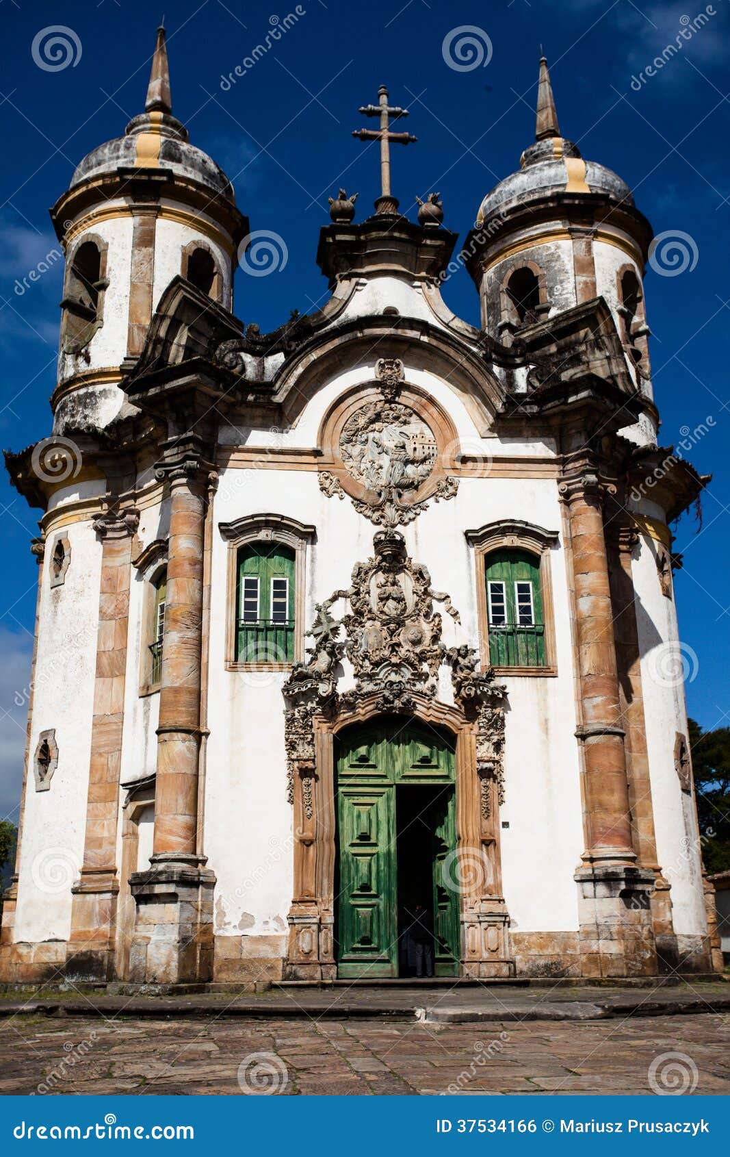 view of the igreja de sao francisco de assis of the unesco world heritage city of ouro preto in minas gerais brazil