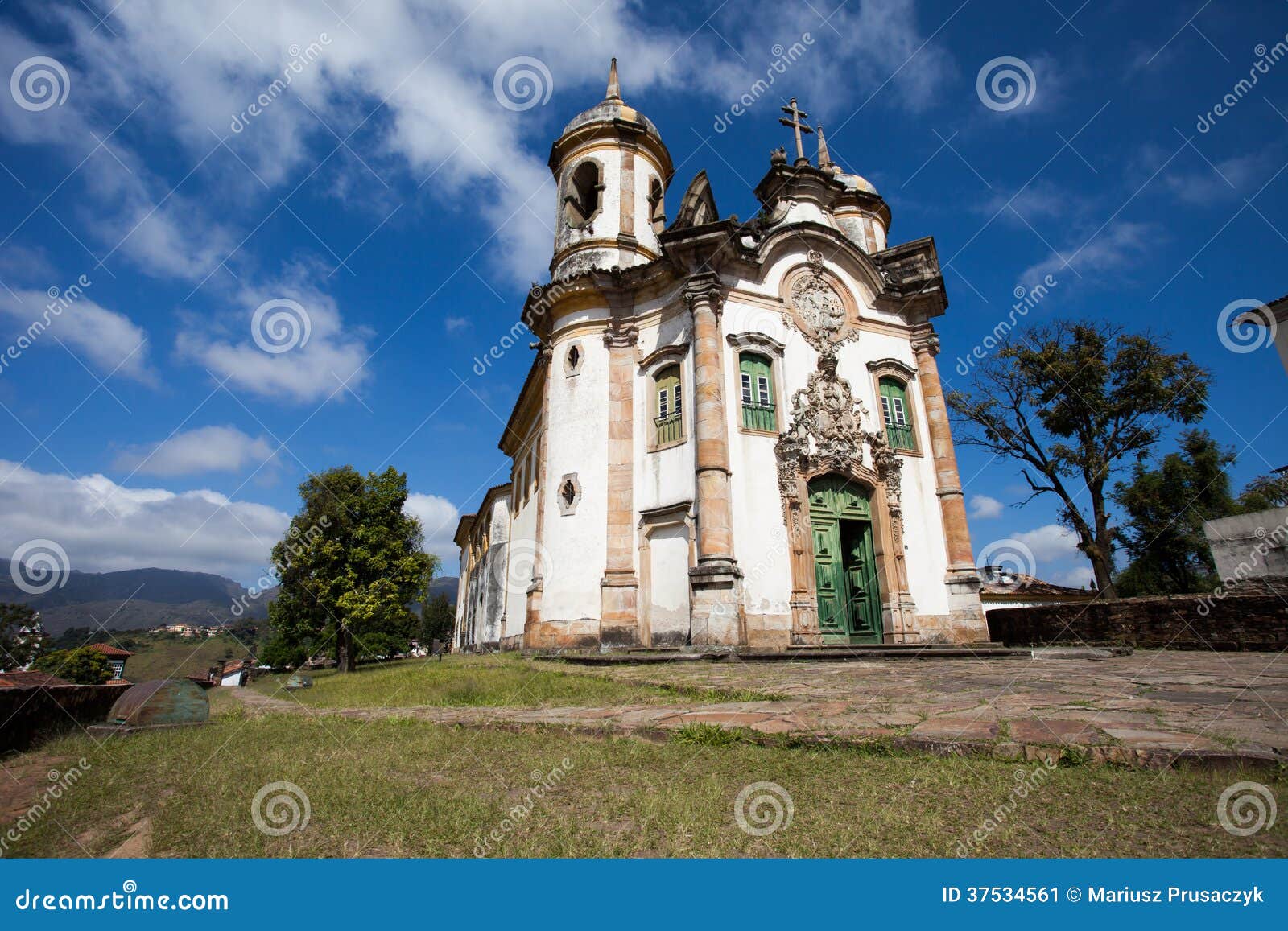 view of the igreja de sao francisco de assis of the unesco world heritage city of ouro preto in minas gerais brazil
