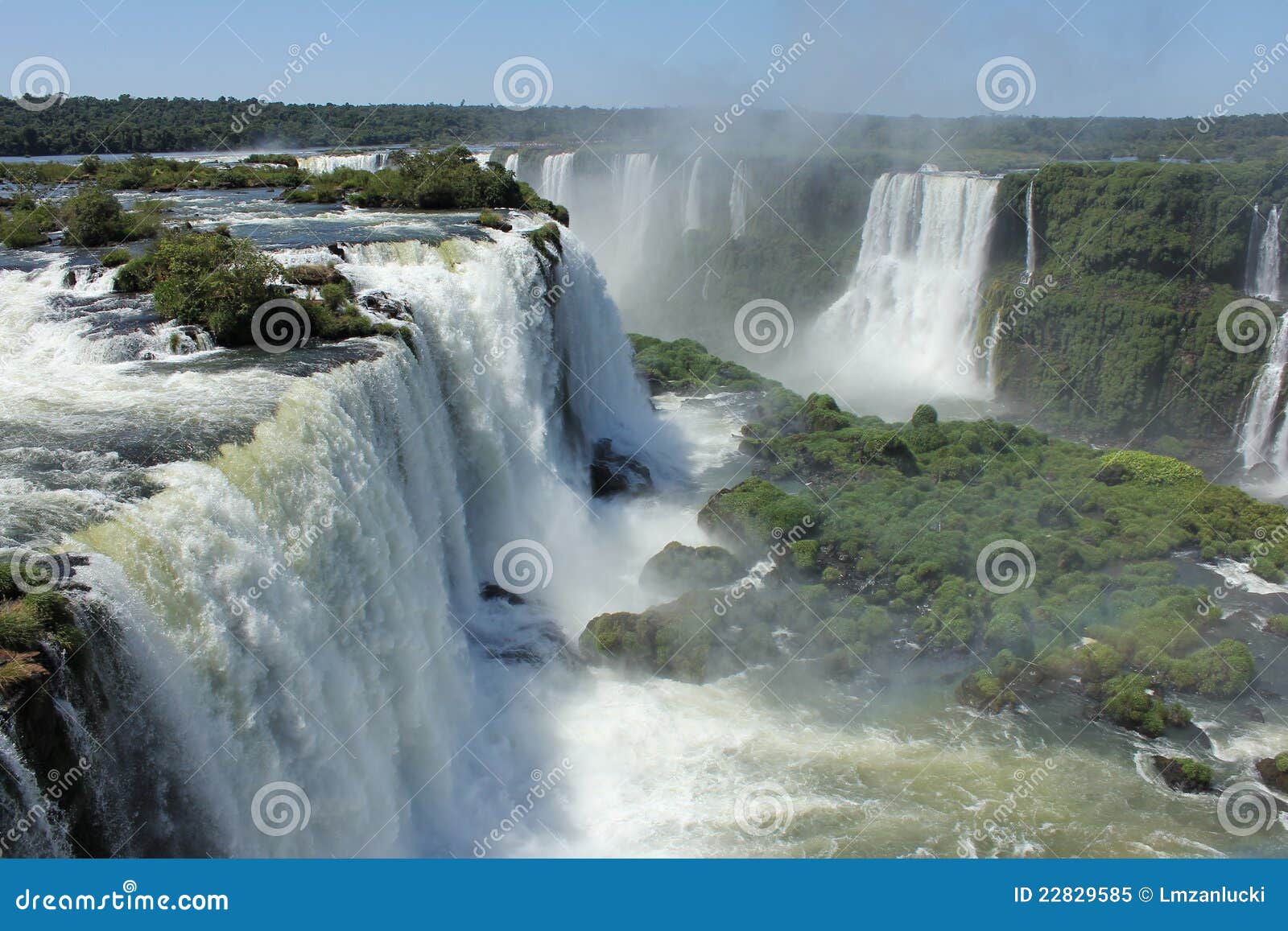 view from iguassu falls in a sunny day of summer