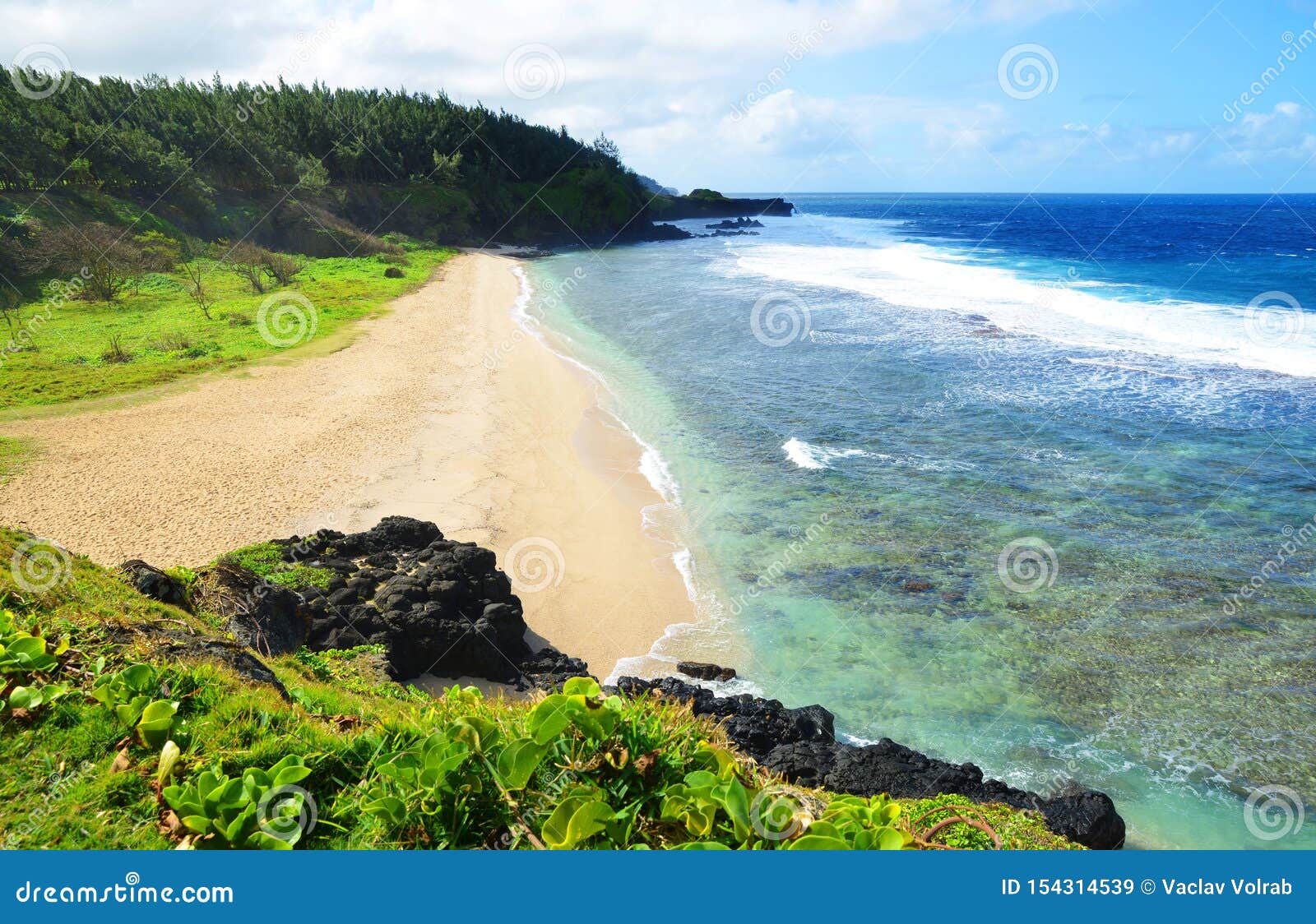 gris gris beach on south of tropical island mauritius.