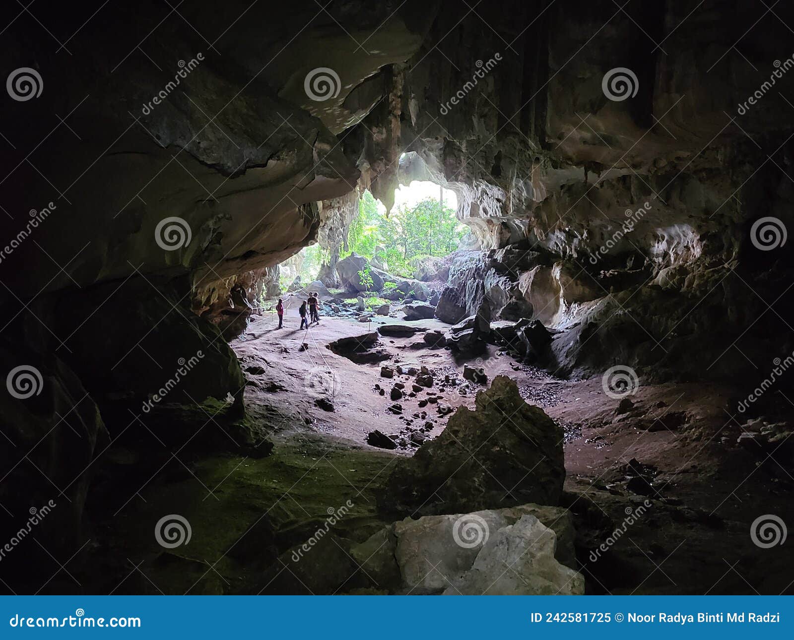 view inside gua pagar in dabong, kelantan, malaysia.