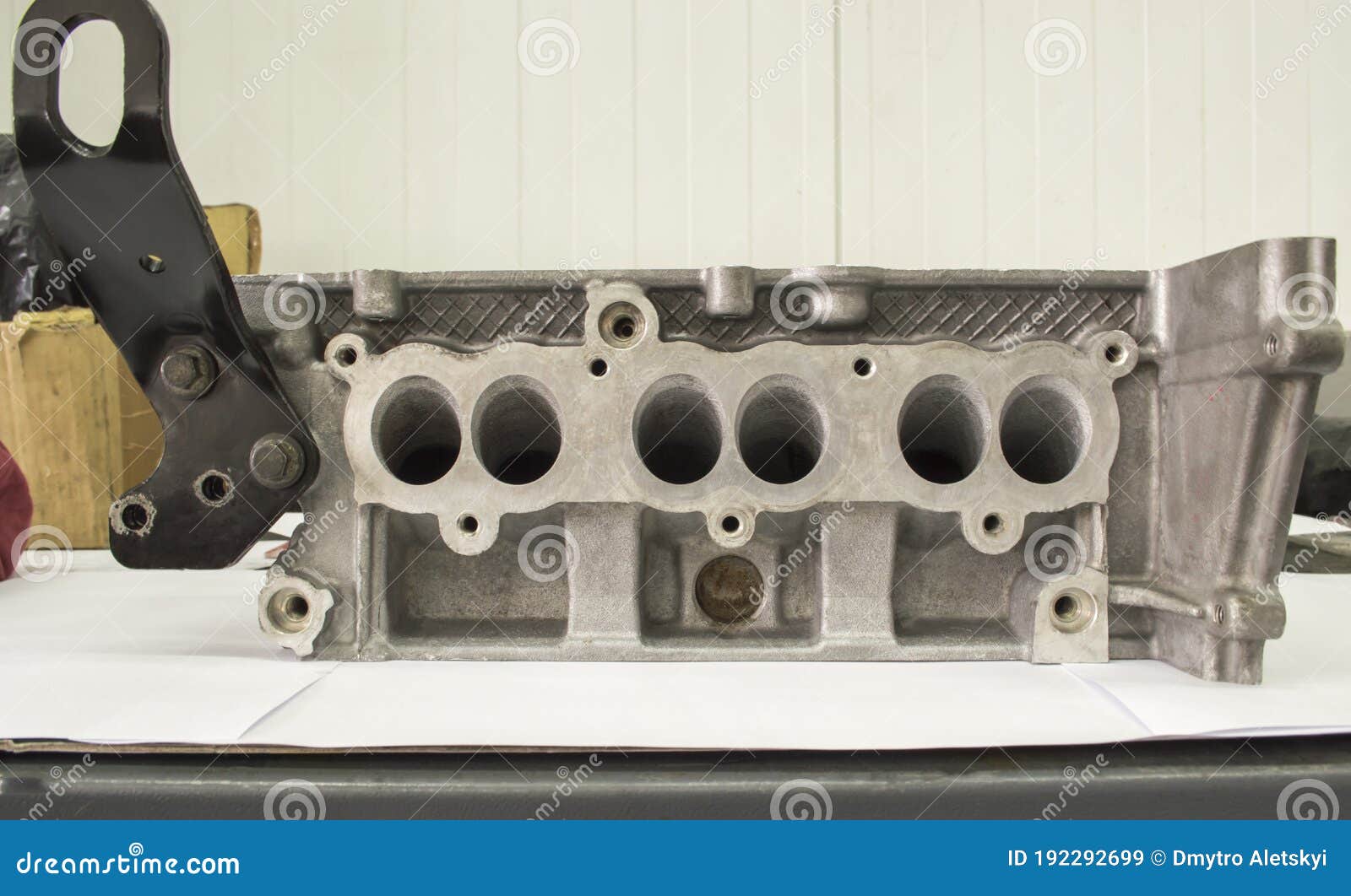 View from the Intake Manifold To the Engine Block Head Stock Image