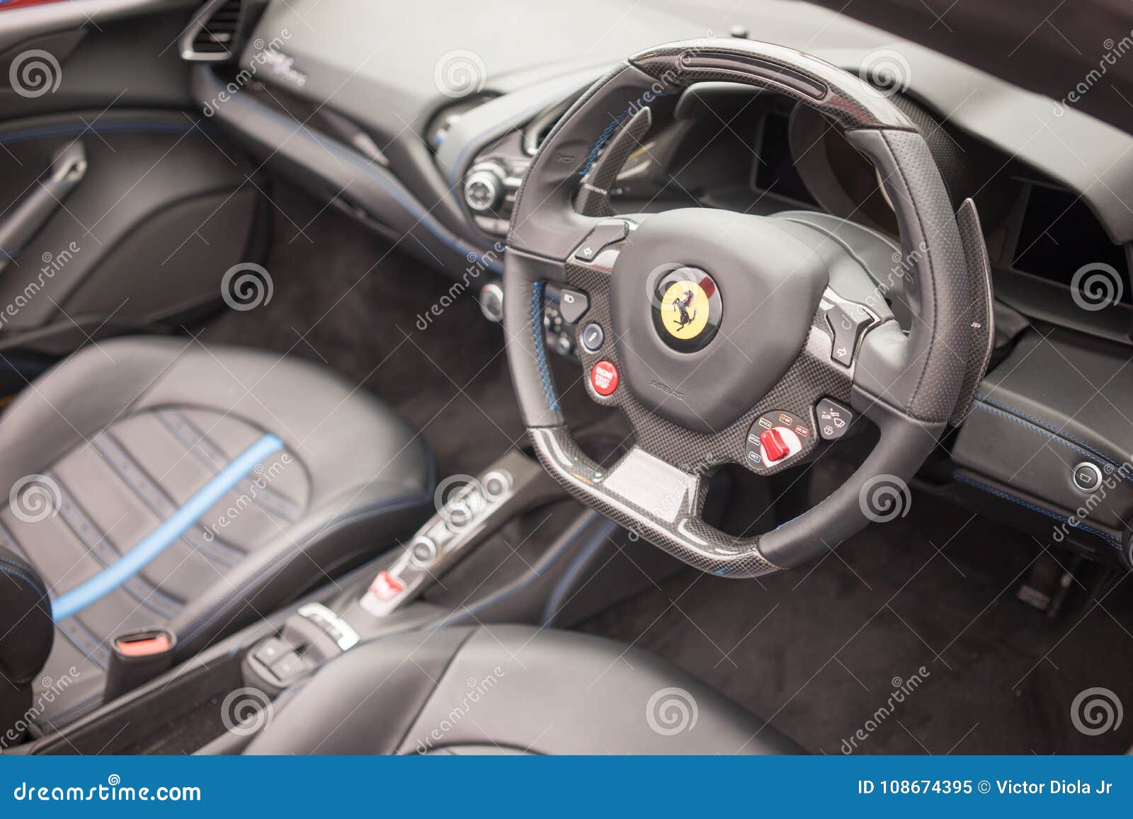 Ferrari Sports Car Interior Editorial Image Image Of