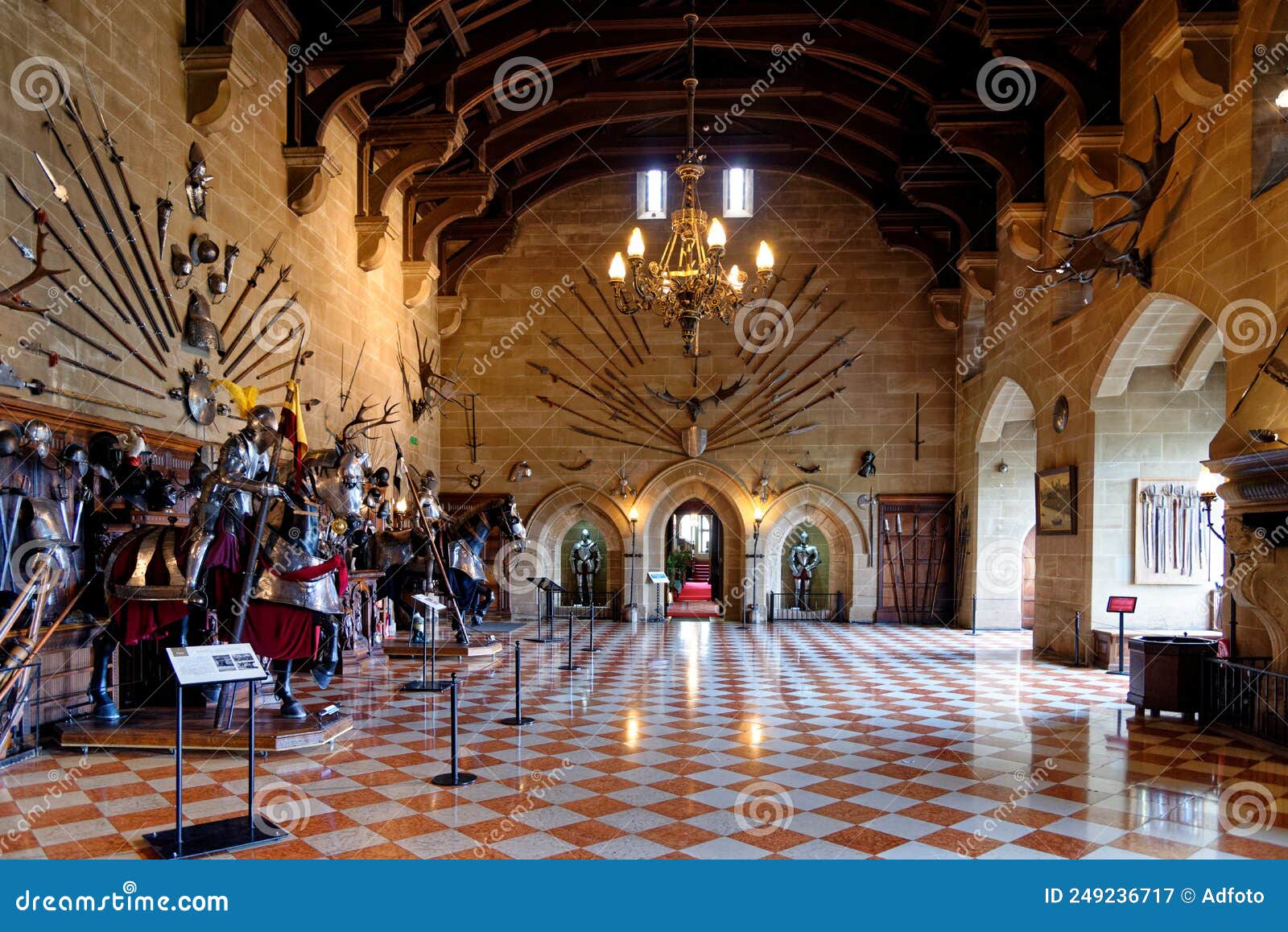 View of the Interior of the Great Hall - Warwick Castle Editorial