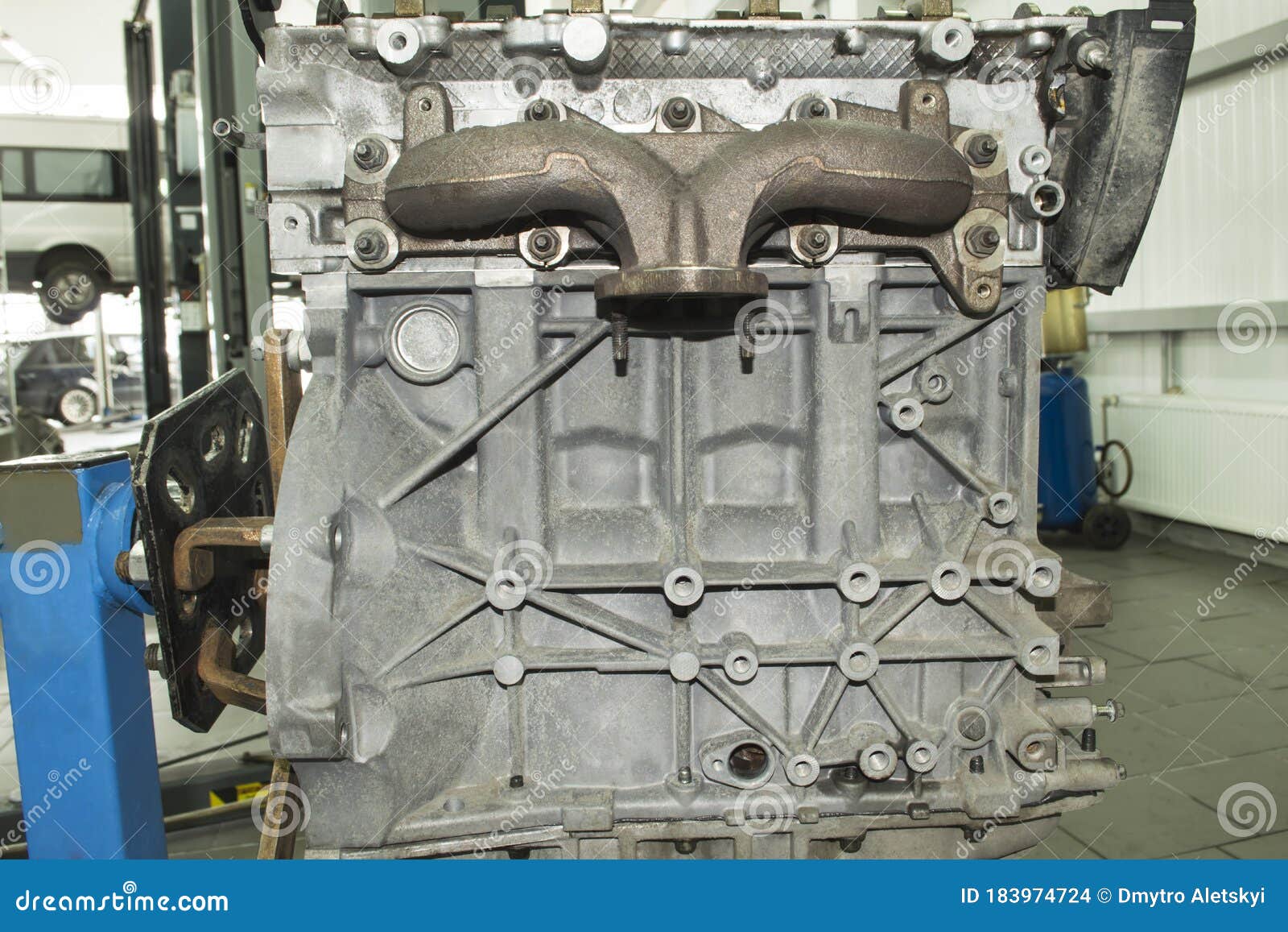 View of the Internal Combustion Engine without a Valve Cover on the