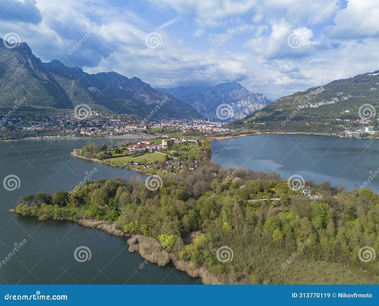 view of isella peninsula on lake annone