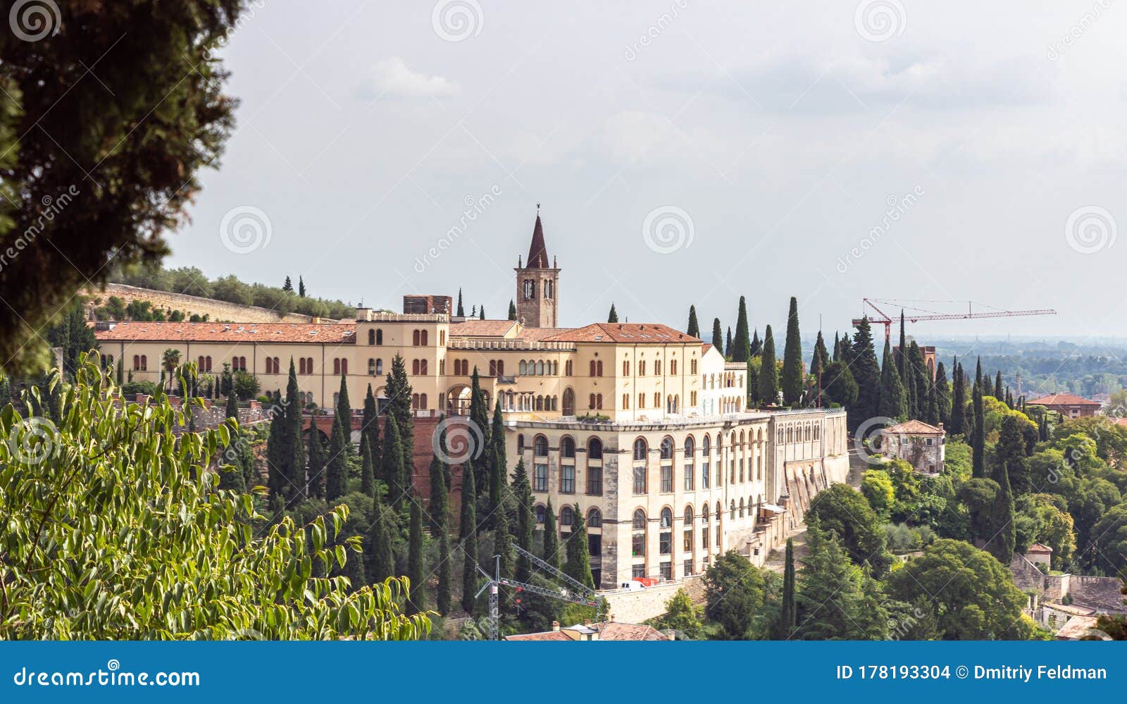 view  of the istituto sorelle della sacra famiglia from the observation point punto panoramico castel s. pietro located on the