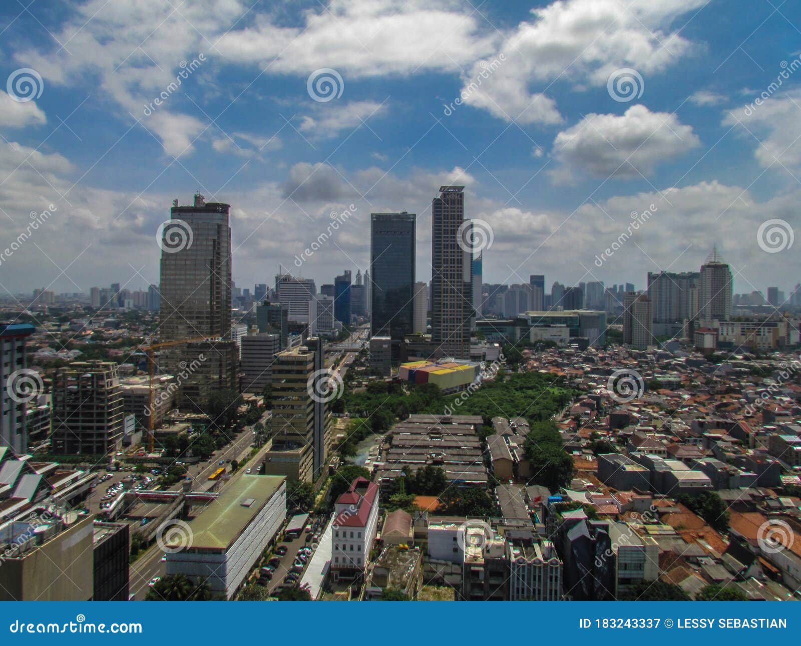 View of Jakarta city editorial photography. Image of building - 183243337