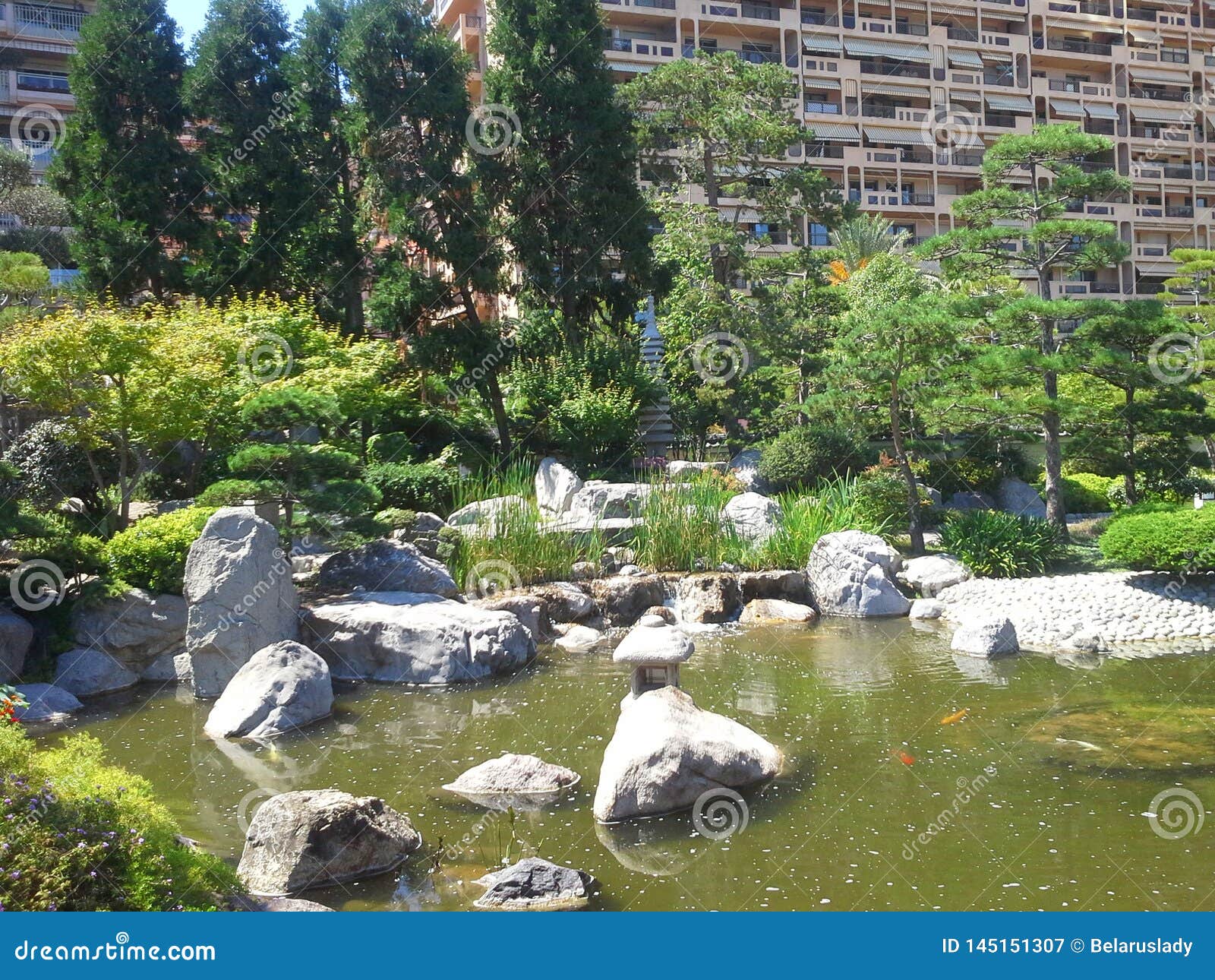 view of japon garden in monaco, monte carlo. luxury travel, european travel landmark