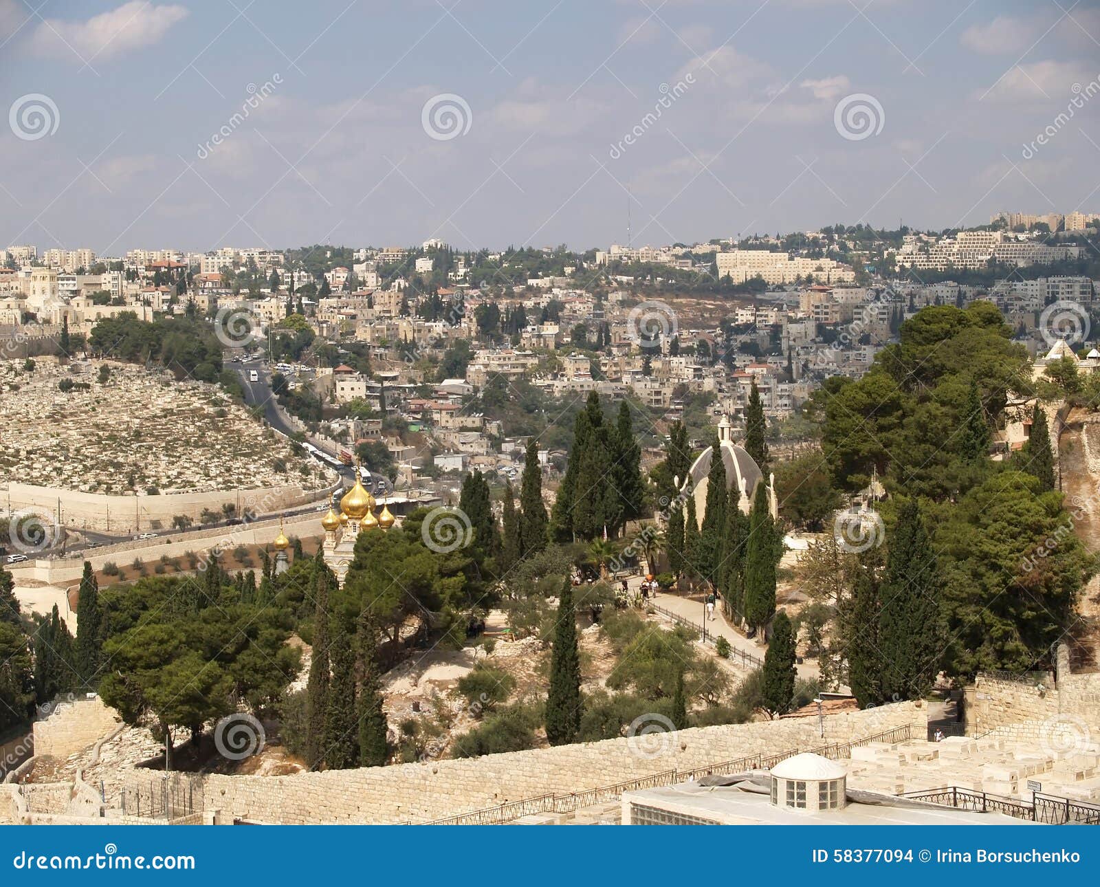 View of Jerusalem from the Eleonsky (Olive) Mountain, Israel Stock Photo Image of olive