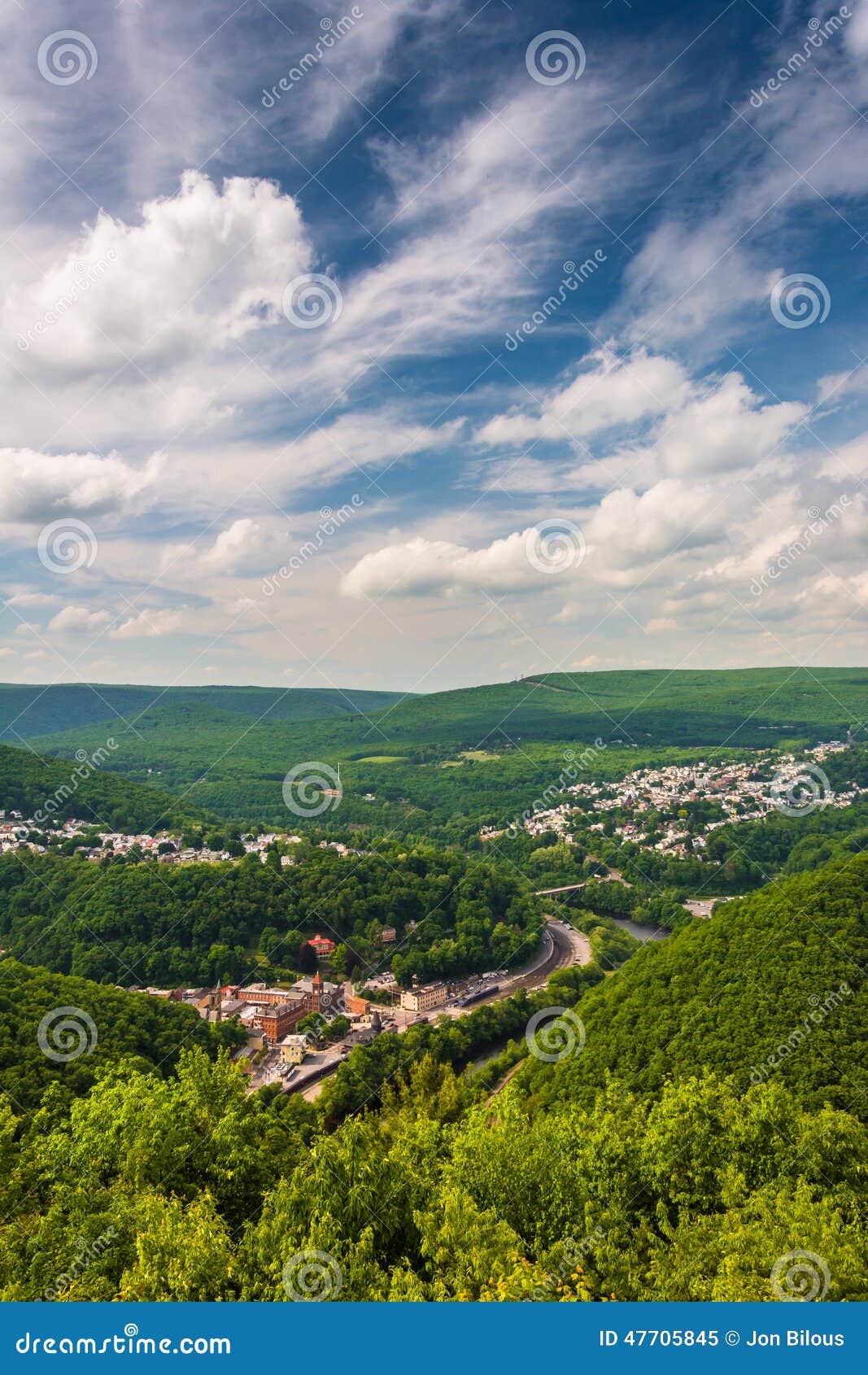 View of Jim Thorpe from Flagstaff Mountain, Pennsylvania. Stock Image