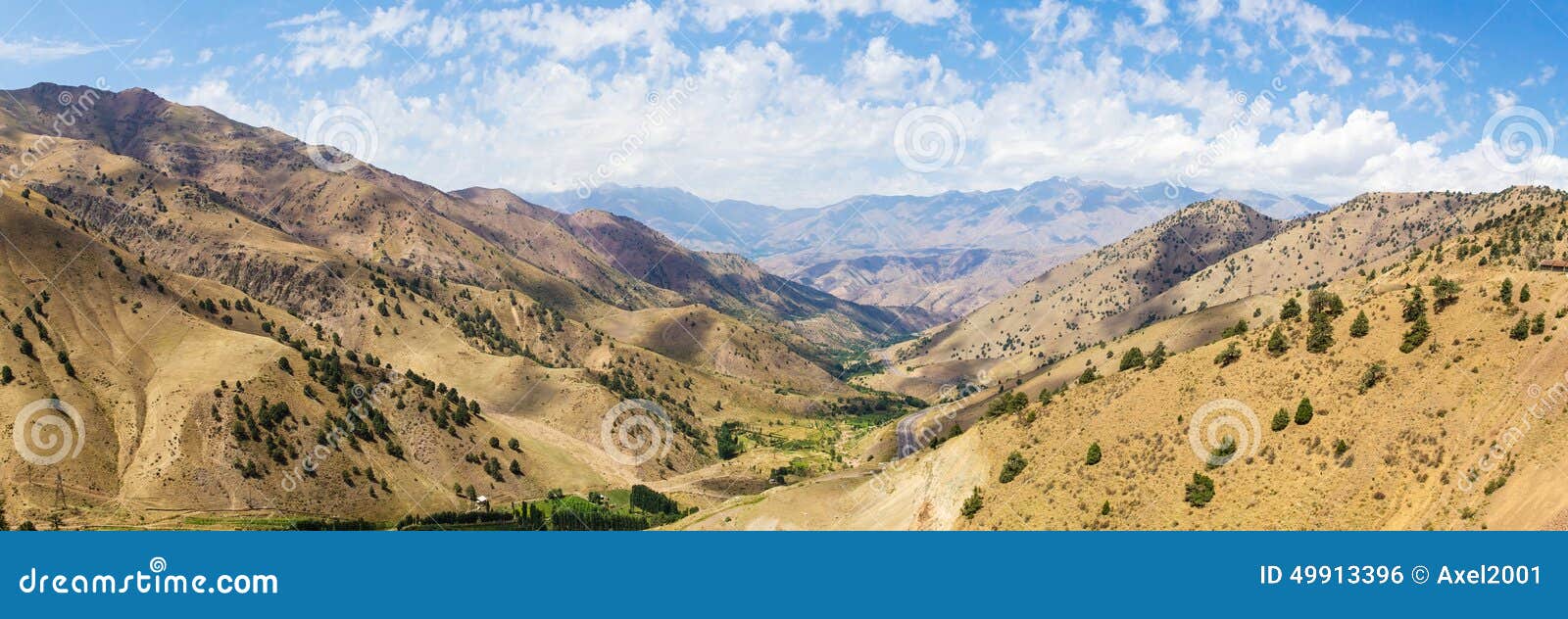 view from kamchik (qamchiq) mountain pass, uzbekistan.