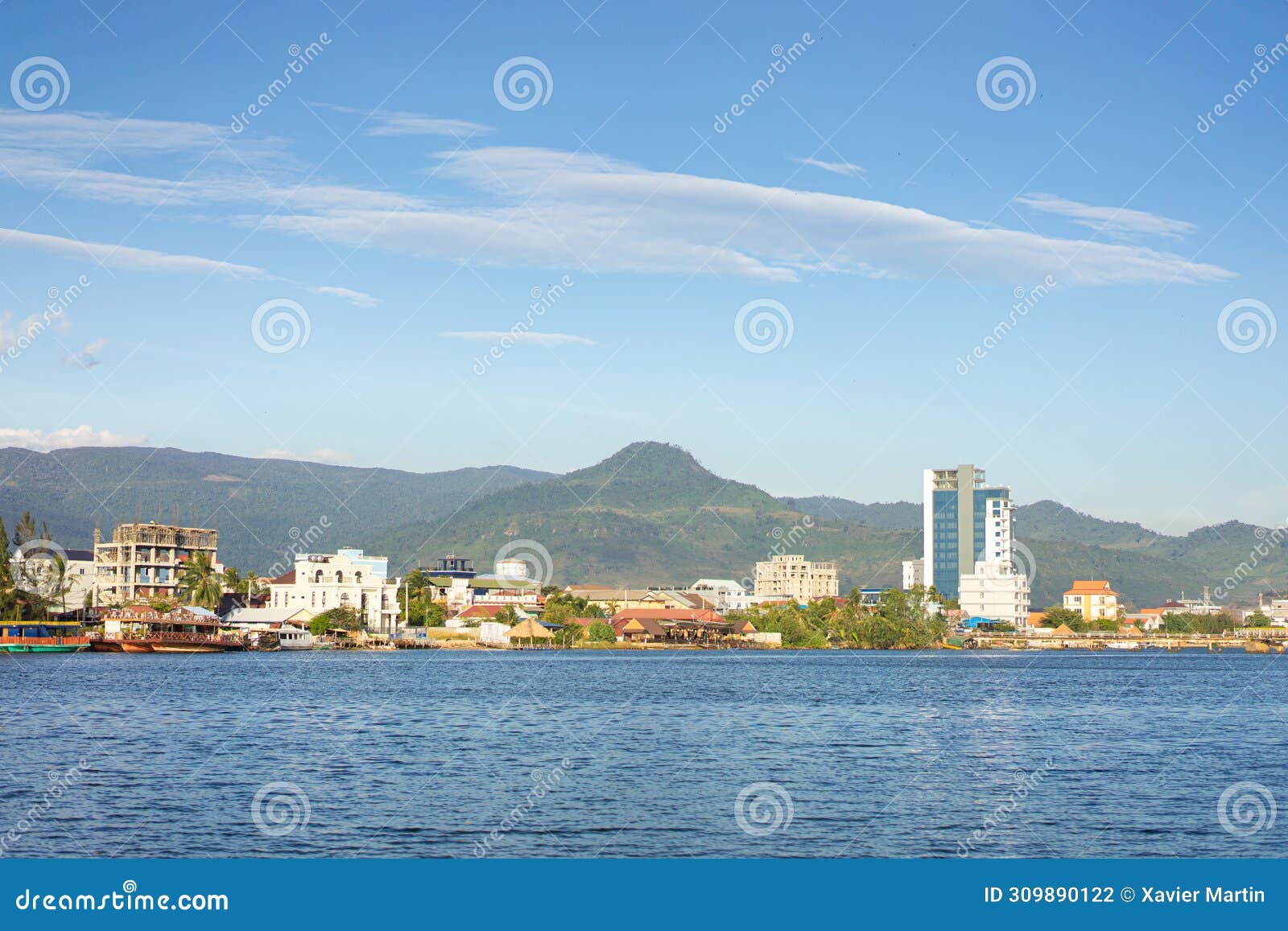 the view of kampot river banks