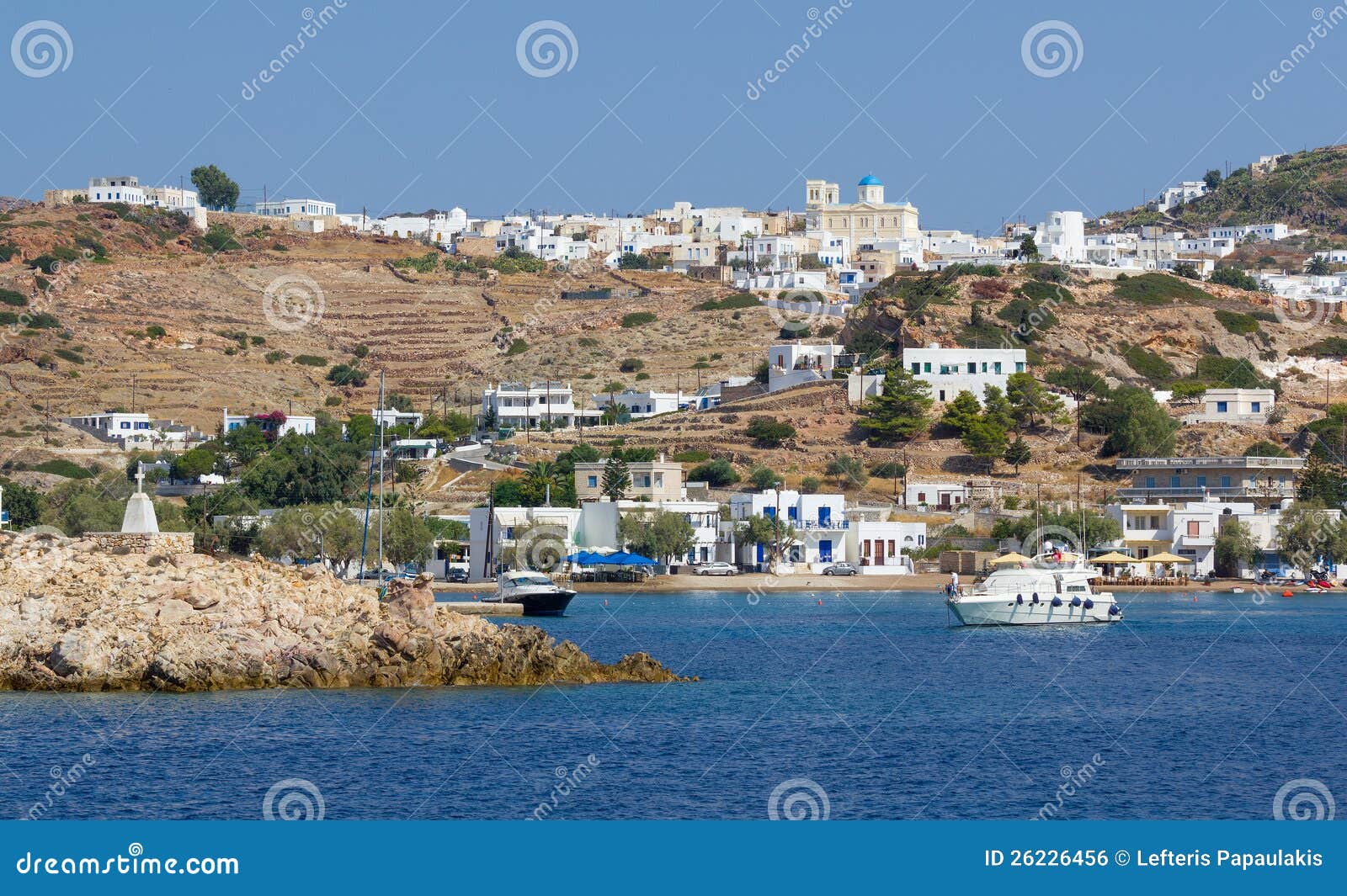view of kimolos island, cyclades, greece