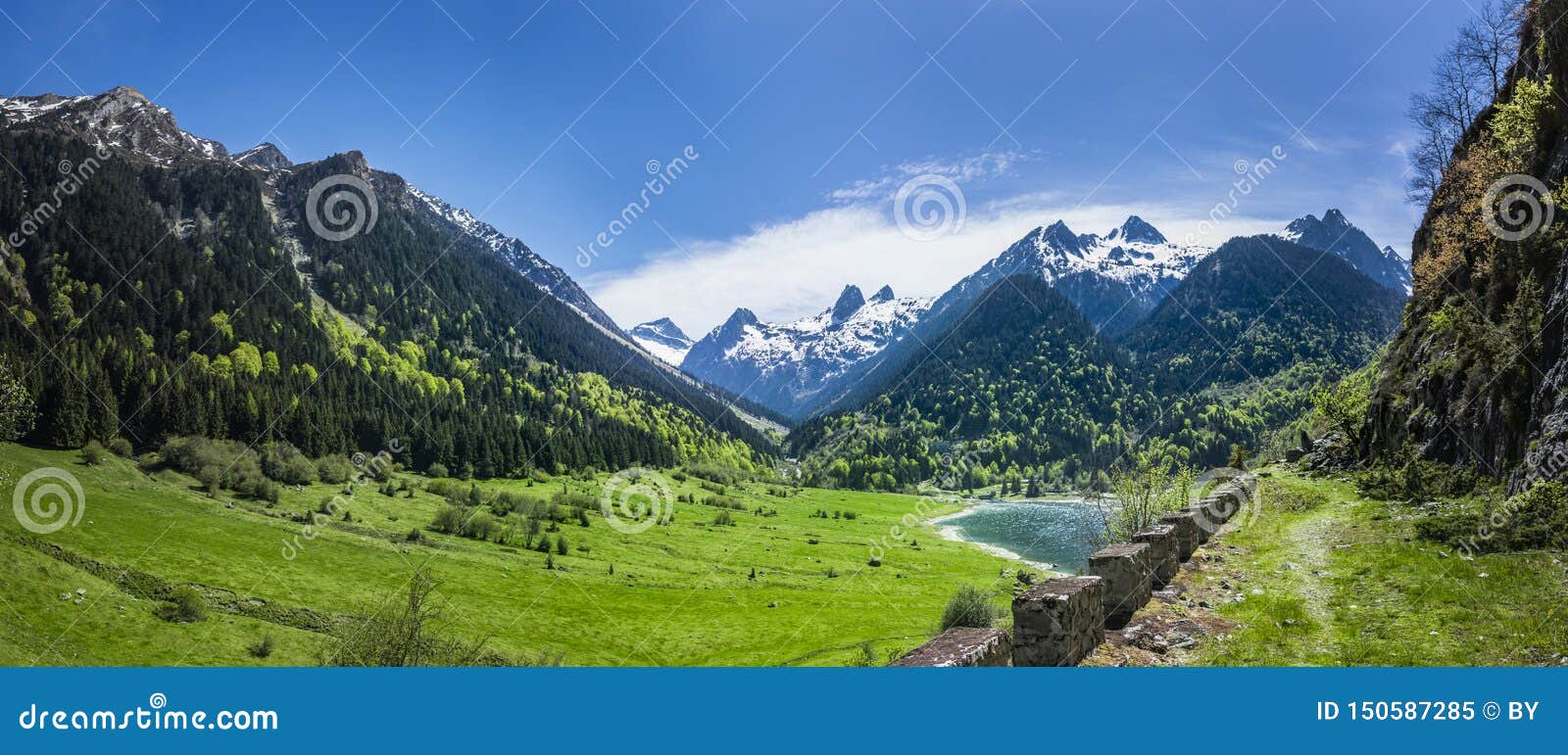 view of the lac du tech in the pyrenees