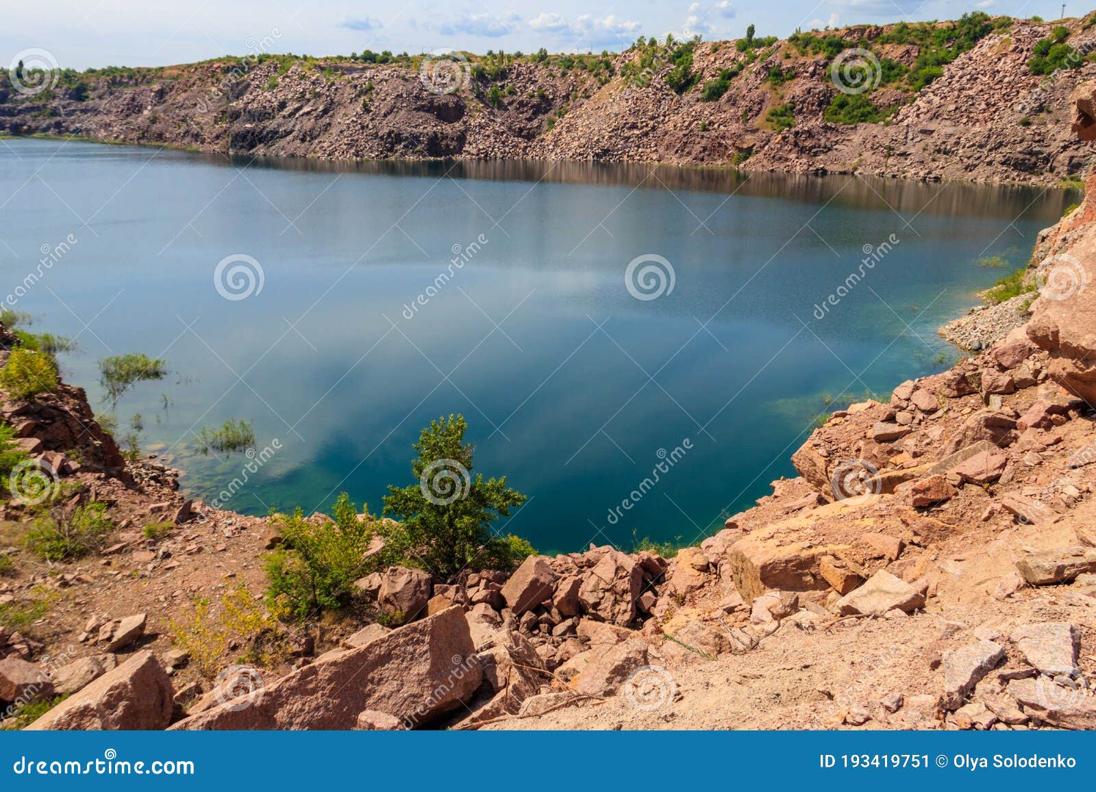 View of Lake at Abandoned Quarry on Summer Stock Image Image of