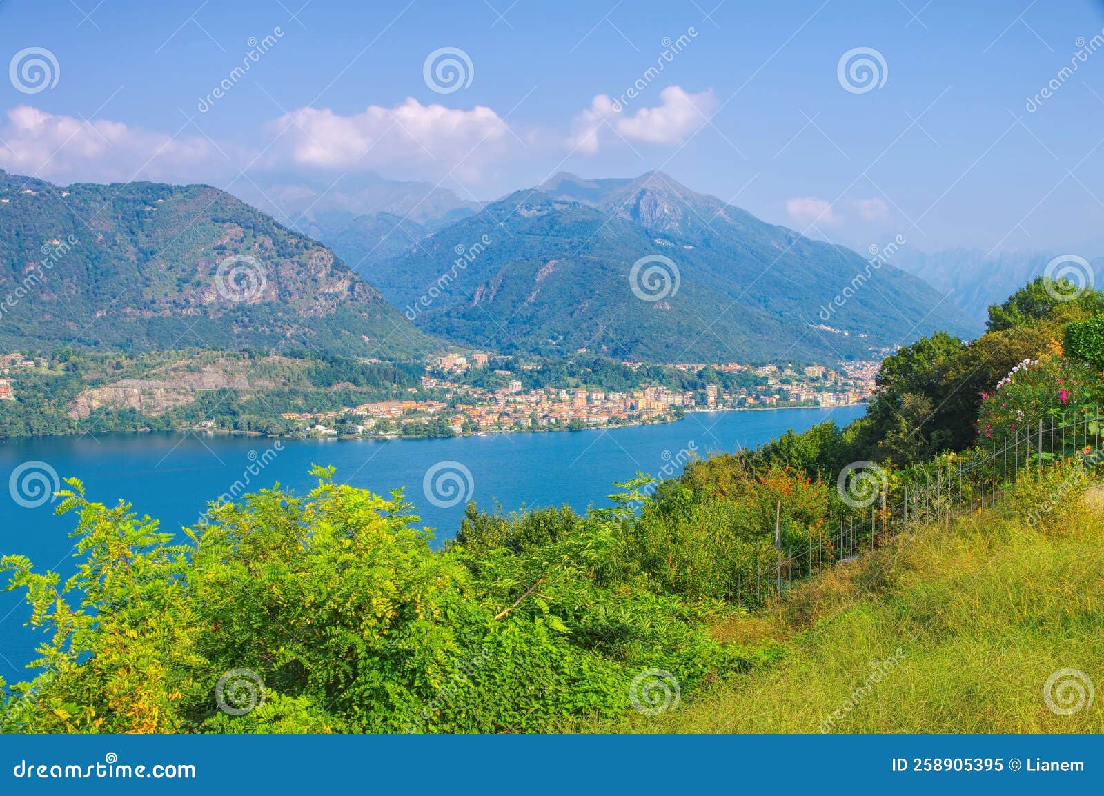 View of Lake Orta in Italy stock image. Image of water 258905395