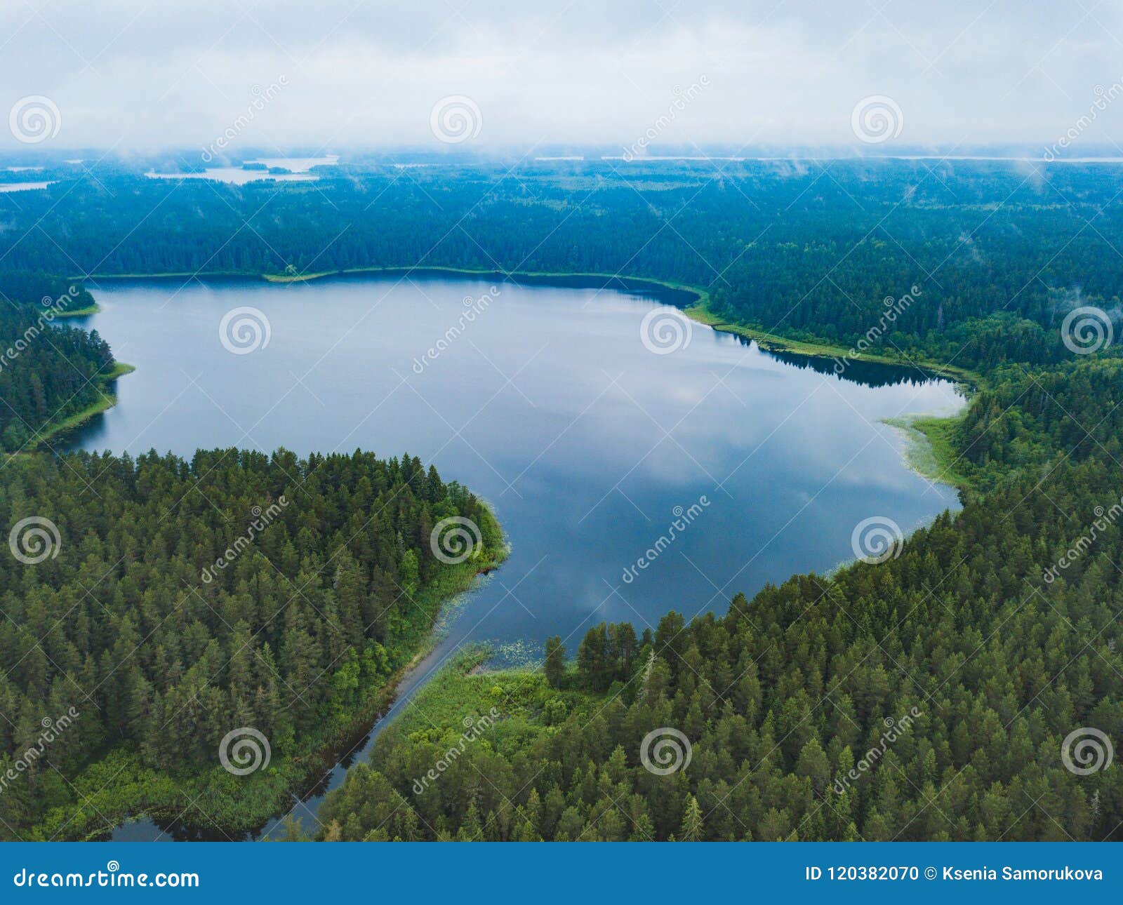 Lake Seliger from Above. Russian Landscape Stock Photo - Image of lake ...