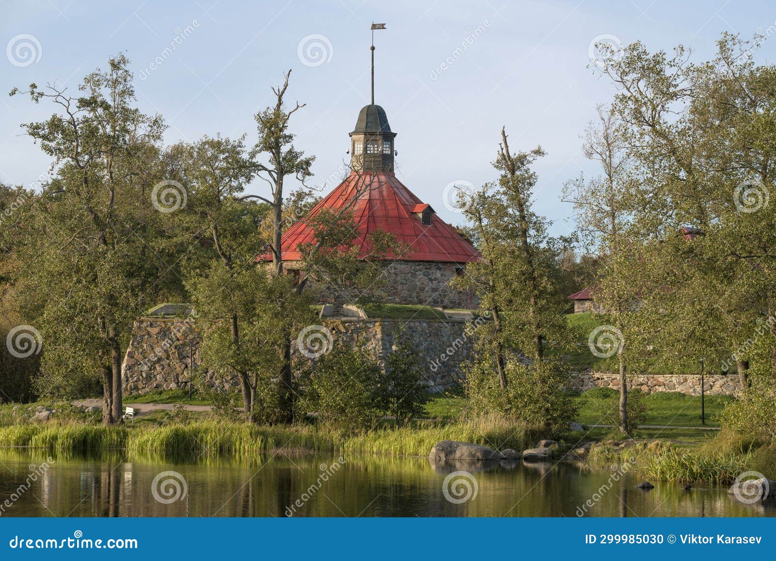 view of the lars torstensson tower (pugachev tower) of the korela fortress. priozersk