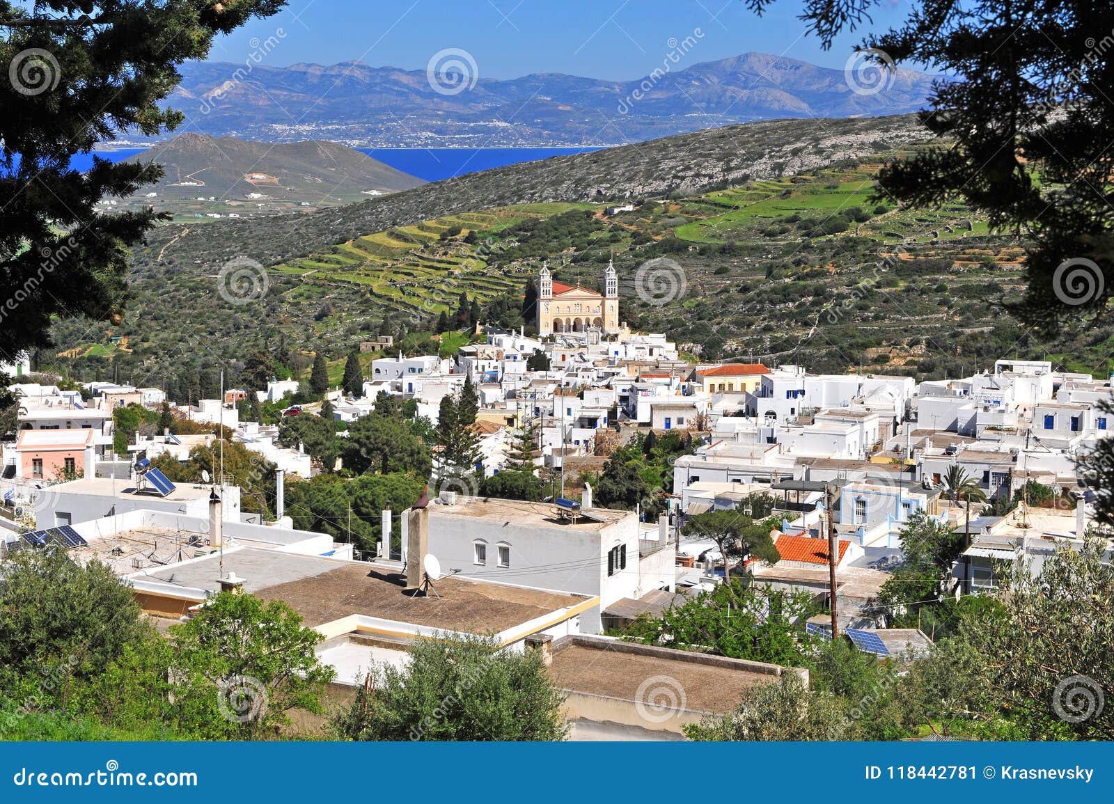 view of lefkes beautiful village