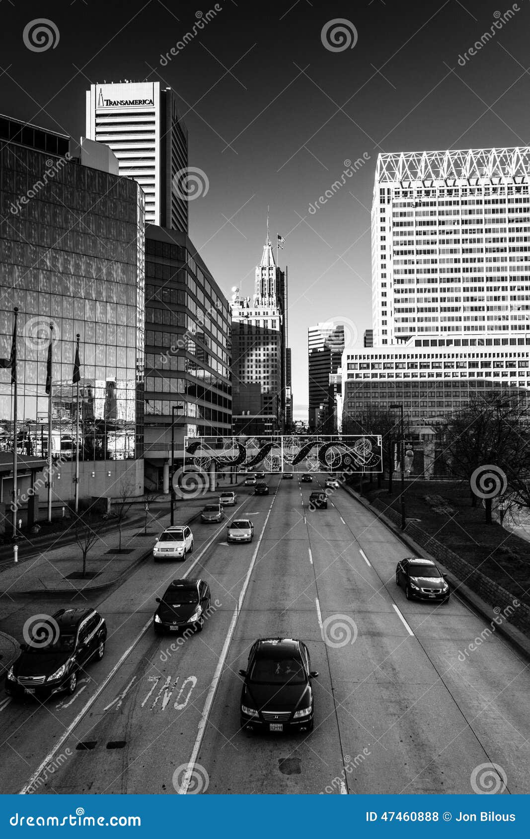 View of Light Street in Baltimore, Maryland. Editorial Stock Photo