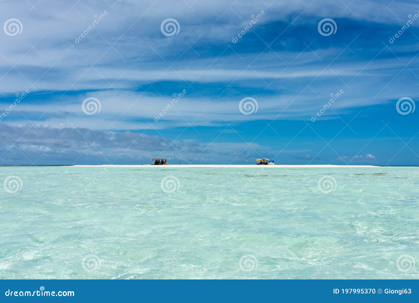 tropical seascape in los roques archipelago, venezuela.