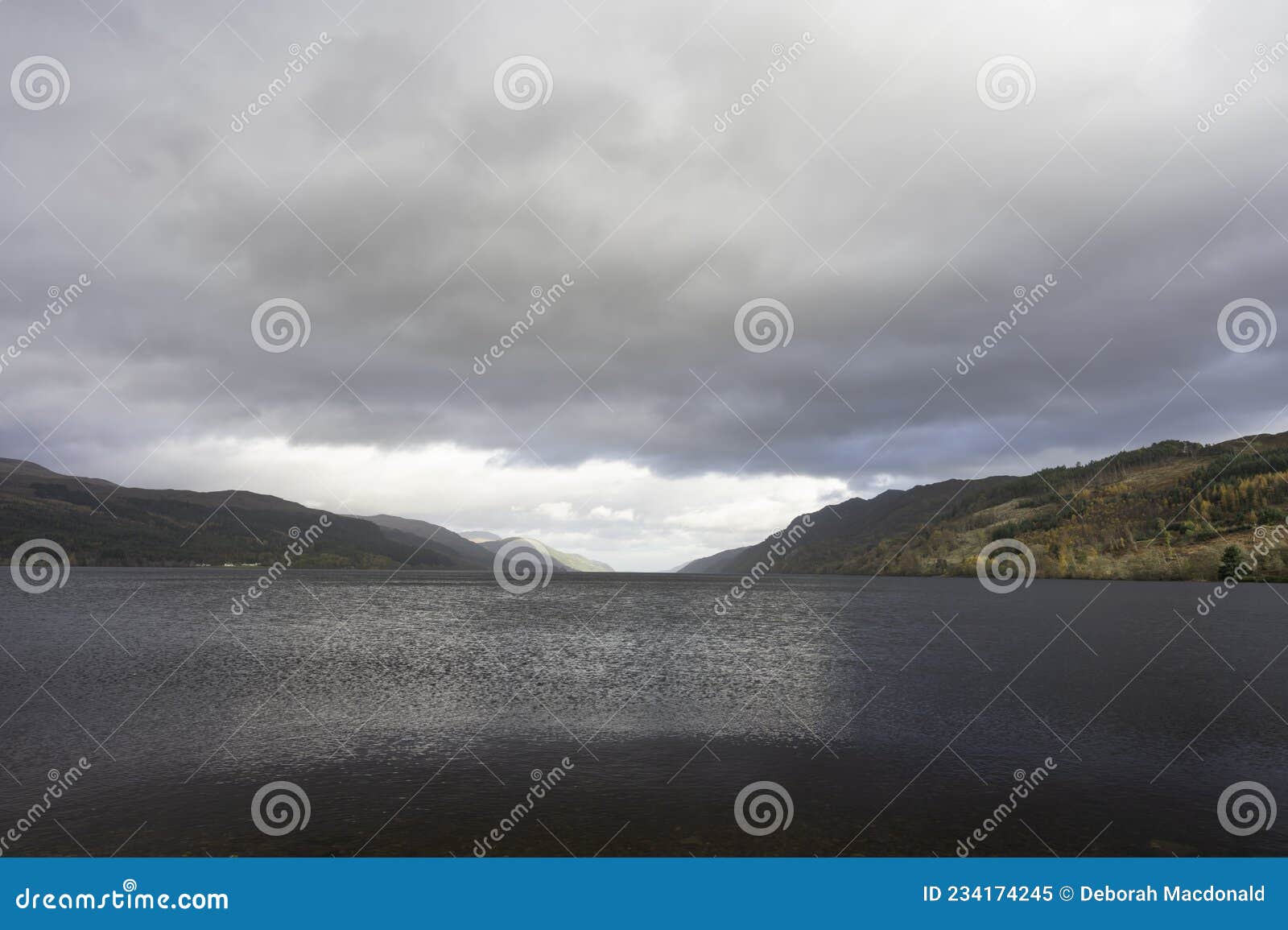Panorama of Loch Ness from Fort Augustus Stock Image - Image of cloudy ...