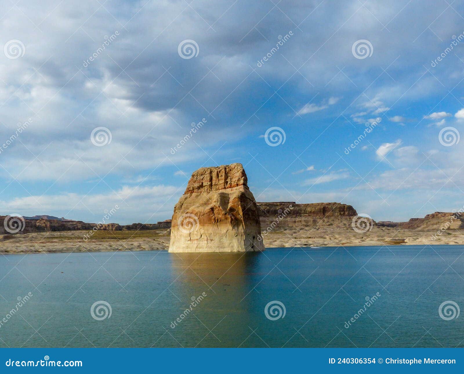 View of the Lone Star Rock Utah Stock Photo Image of rock, water