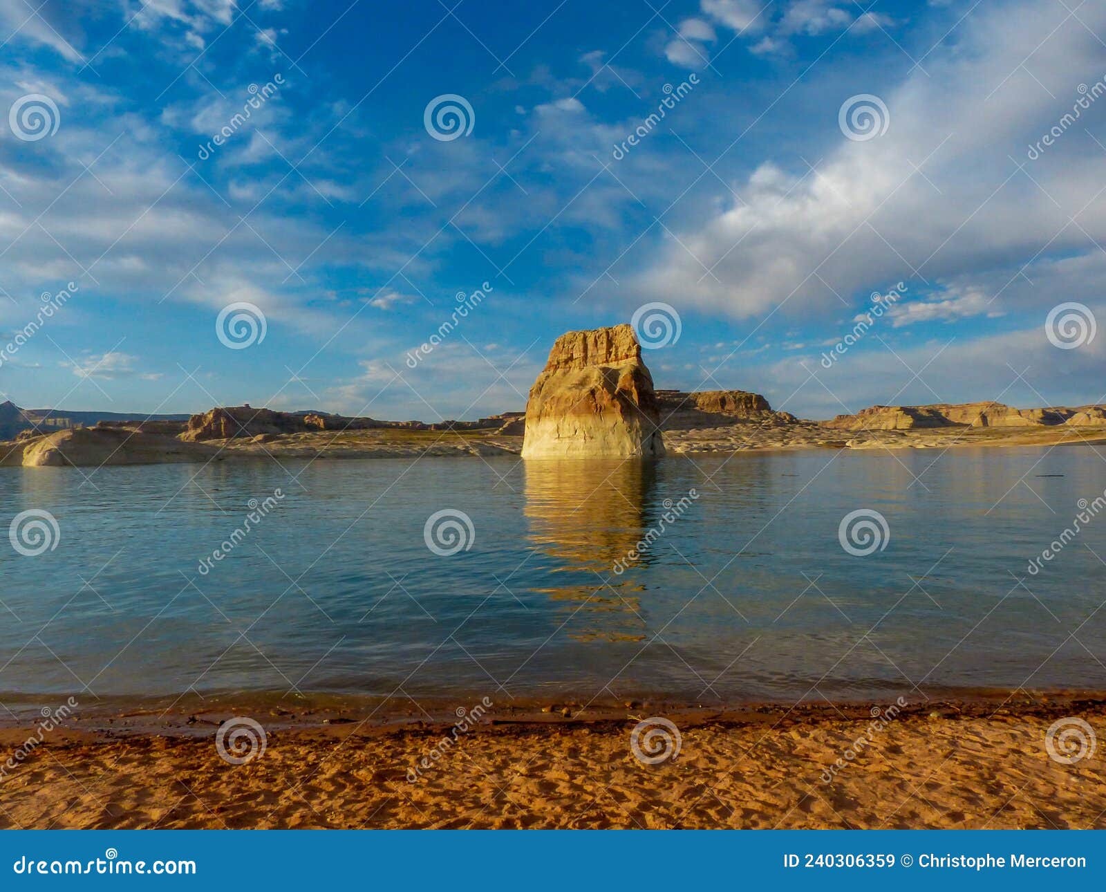 View of the Lone Star Rock Utah Stock Image Image of coast, clouds