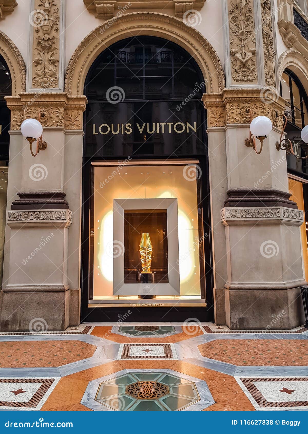 Louis Vuitton Store In Milano Italy Stock Photo - Download Image