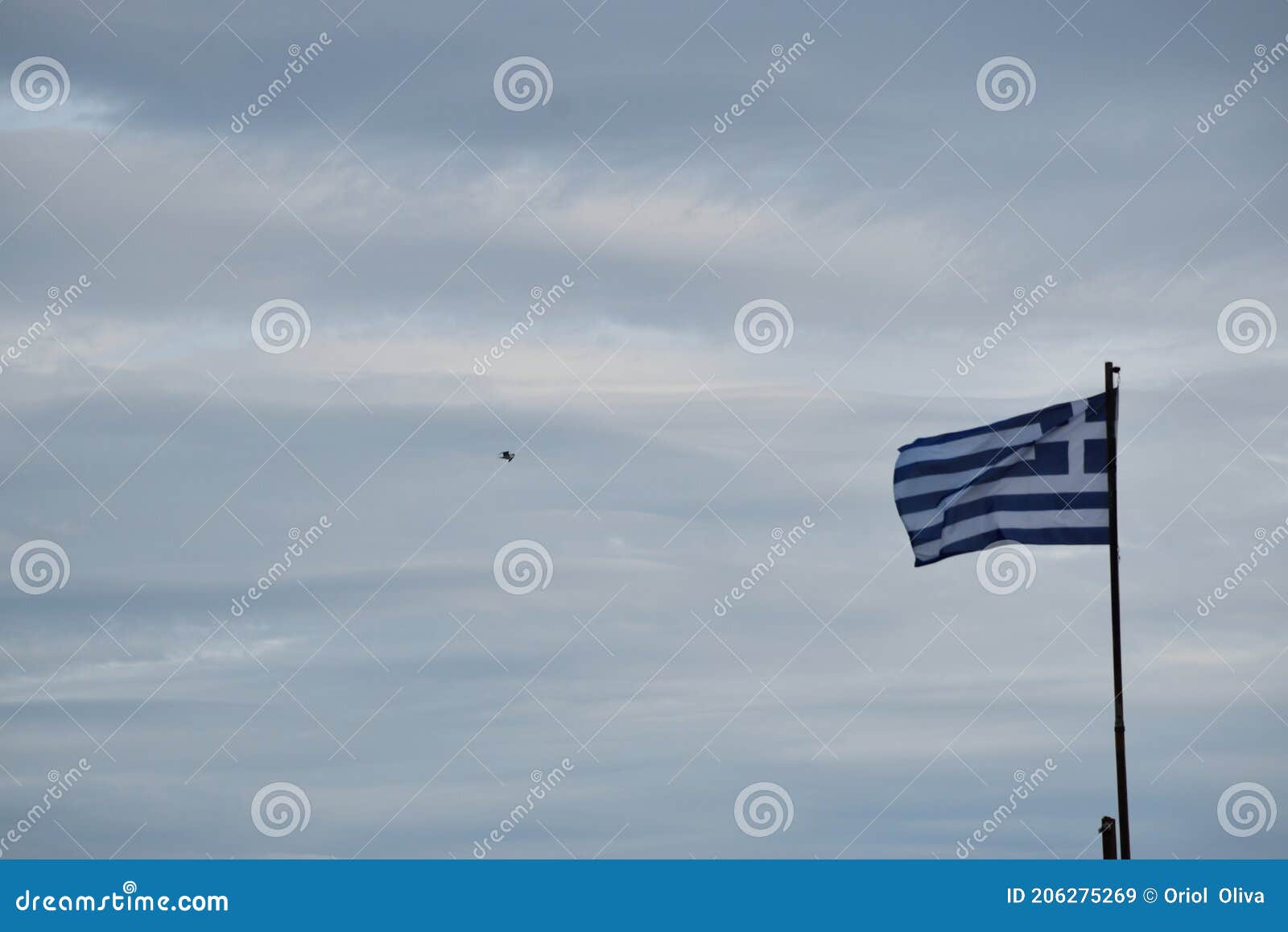 view of the main monuments of greece. old town of lepanto place of the battle where miguel de cervantes participated. greek flag