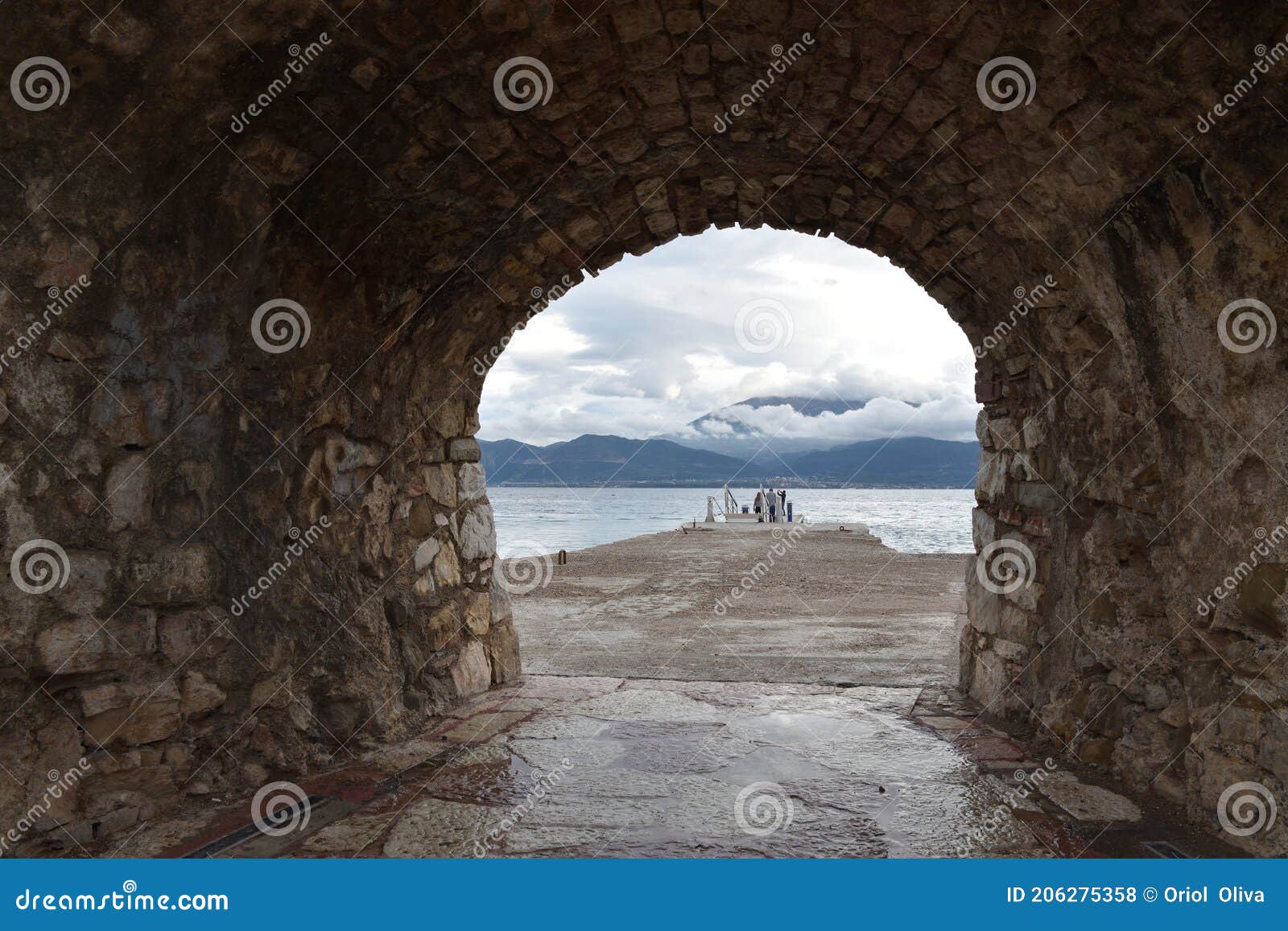 view of the main monuments of greece. old town of lepanto place of the battle where miguel de cervantes saavedra participated.