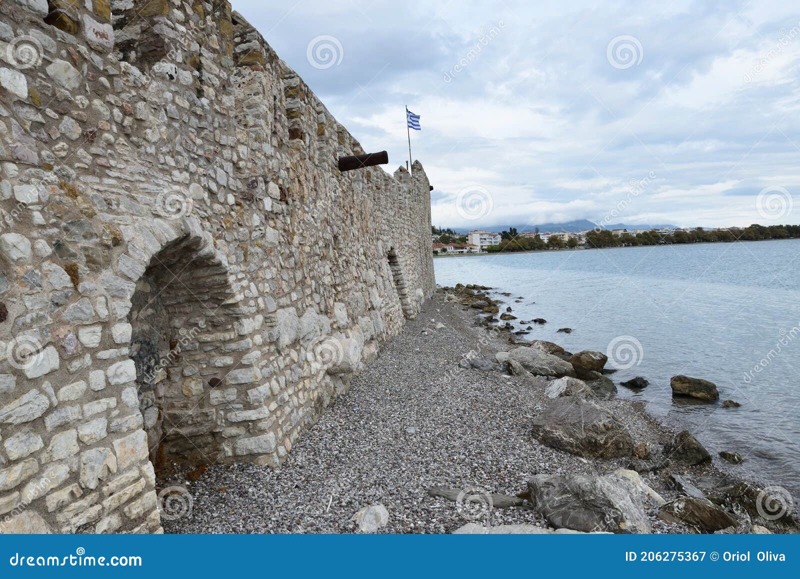 view of the main monuments of greece. old town of lepanto place of the battle where miguel de cervantes saavedra participated.