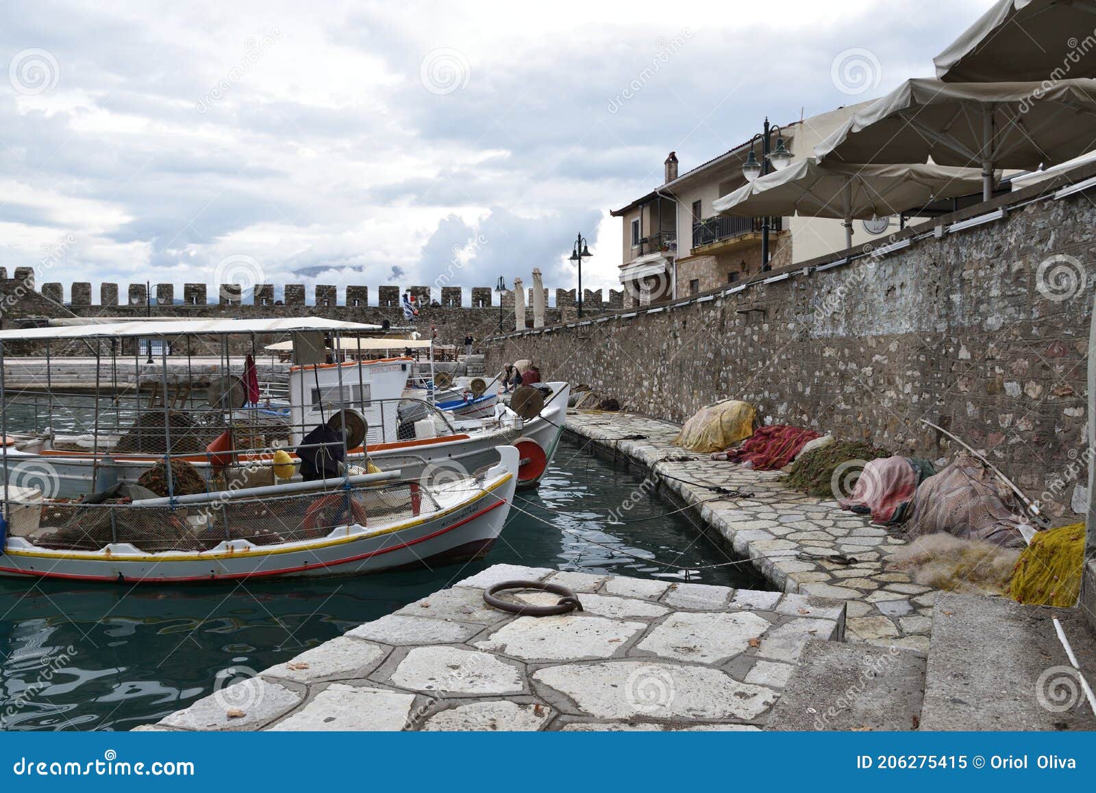 view of the main monuments of greece. old town of lepanto place of the battle where miguel de cervantes saavedra participated.