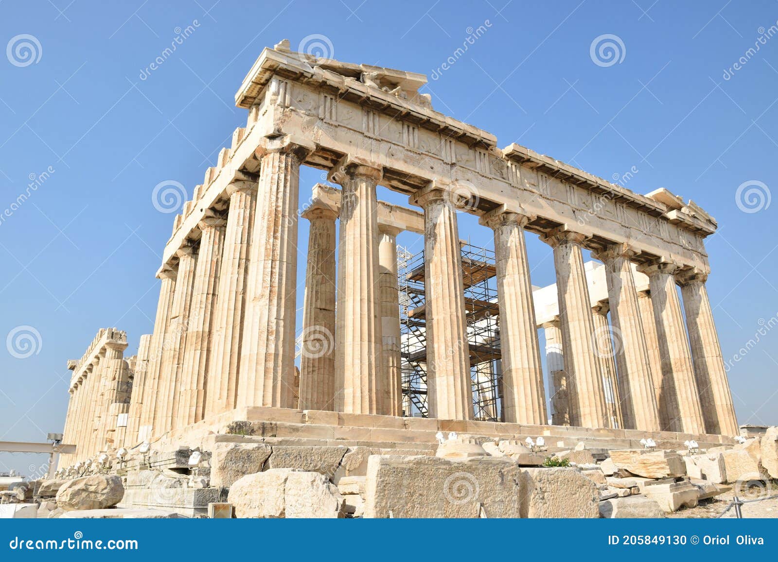 view of the main monuments and sites of athens (greece). acropolis. the parthenon.