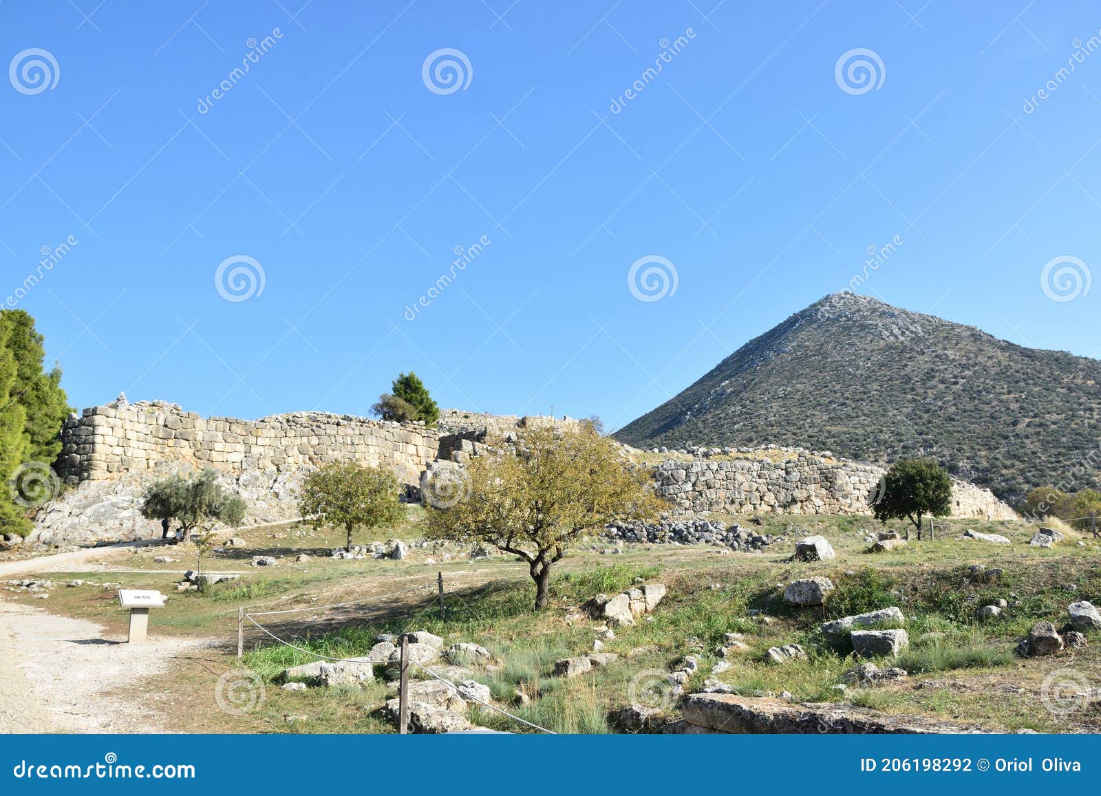 view of the main monuments and sites of athens (greece). mycenae. tombs