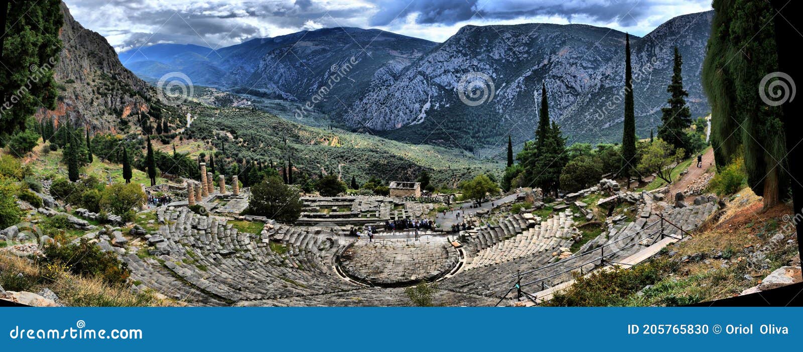 view of the main monuments and sites of greece. meteora. delphi. delphi theater.