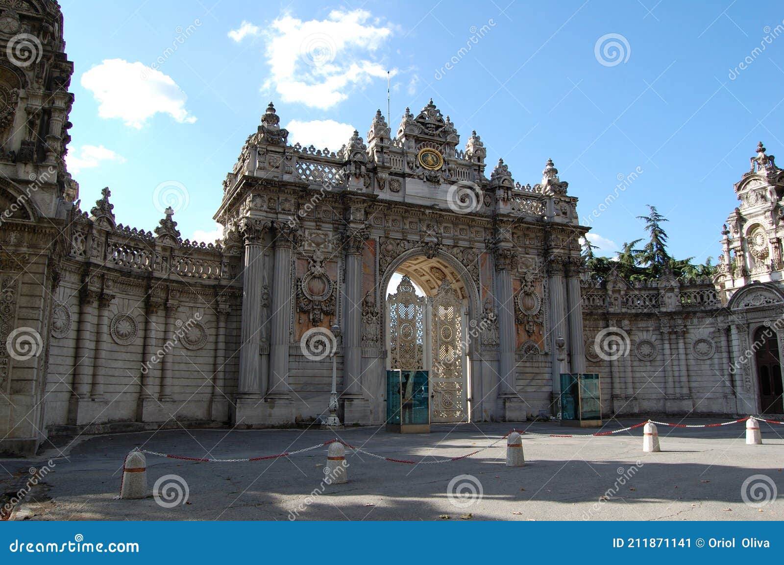 view of the main places and monuments of istanbul (turkey): dolmabahce palace