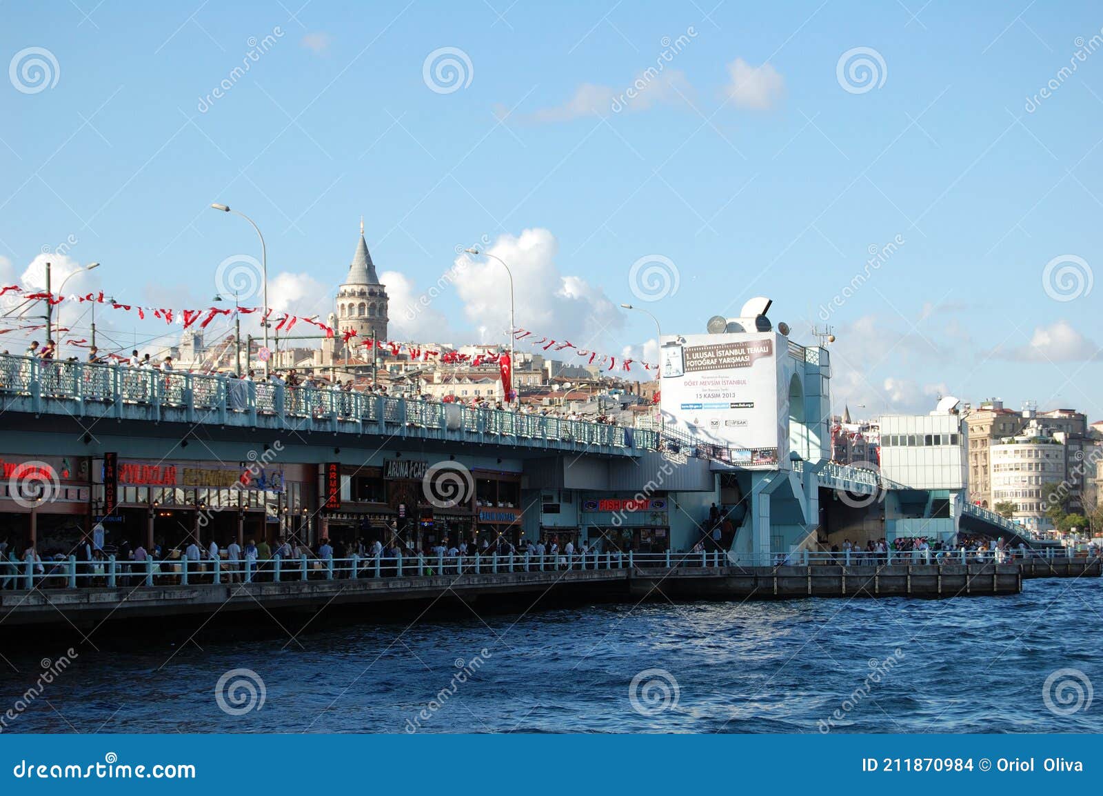 view of the main places and monuments of istanbul (turkey). galata bridge