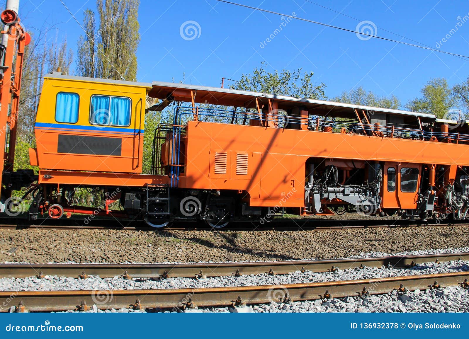 View on Maintenance Train on Railroad Track Stock Photo Image of