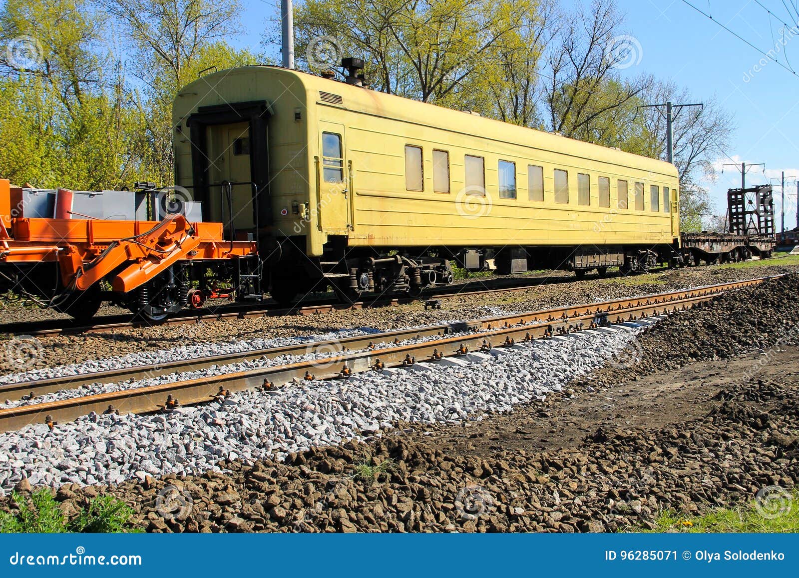 View on the Maintenance Train on Railroad Track Stock Image Image of