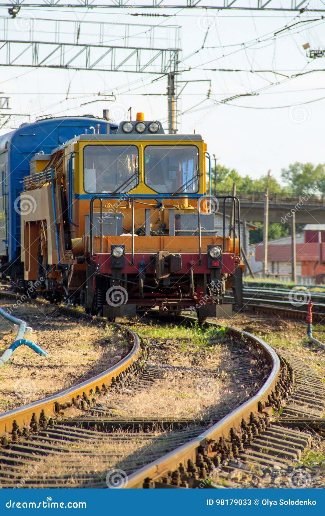 View on the Maintenance Train on Railroad Track Stock Image Image of