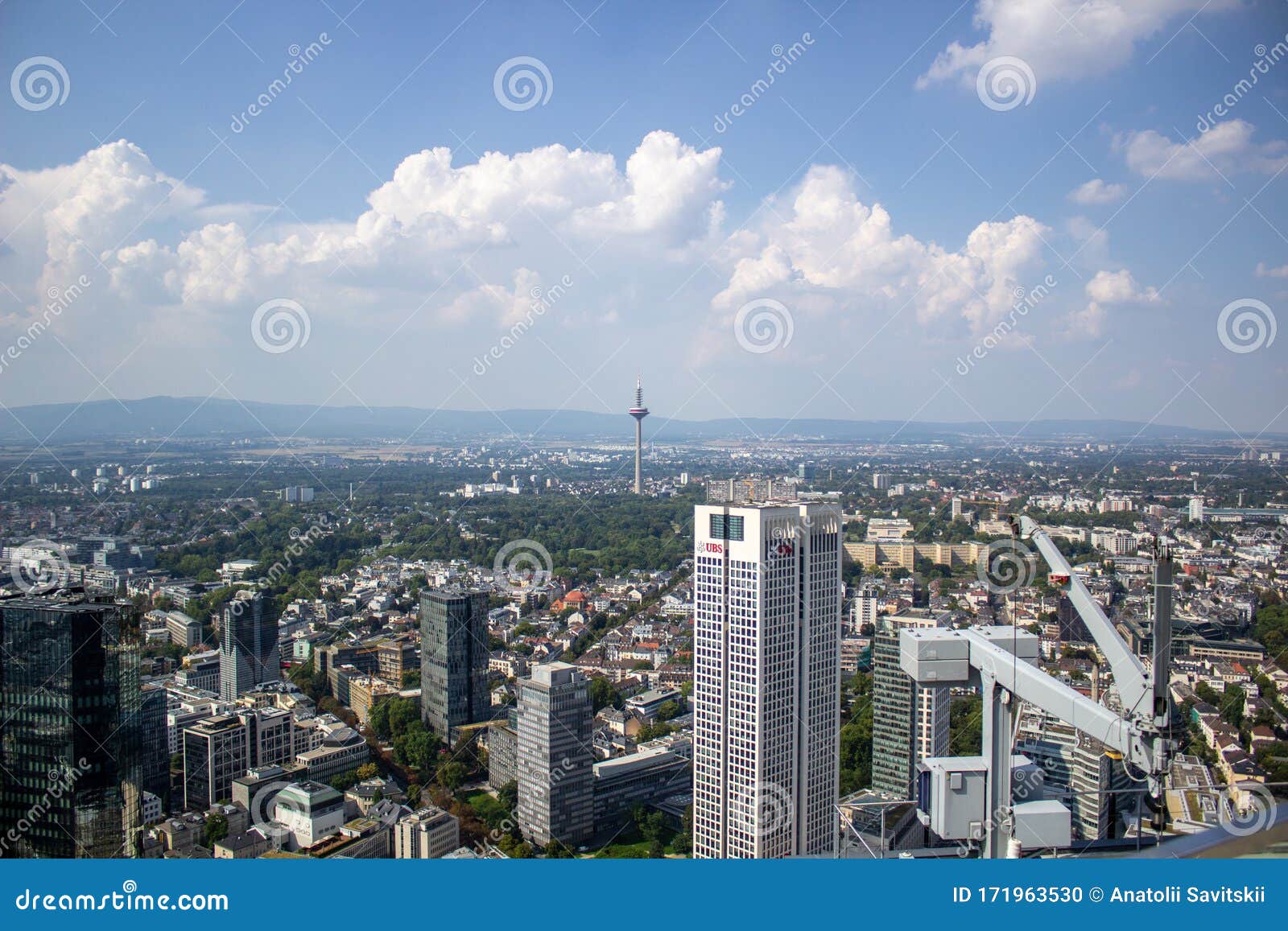 view from the maintower in frankfurt am main, germany